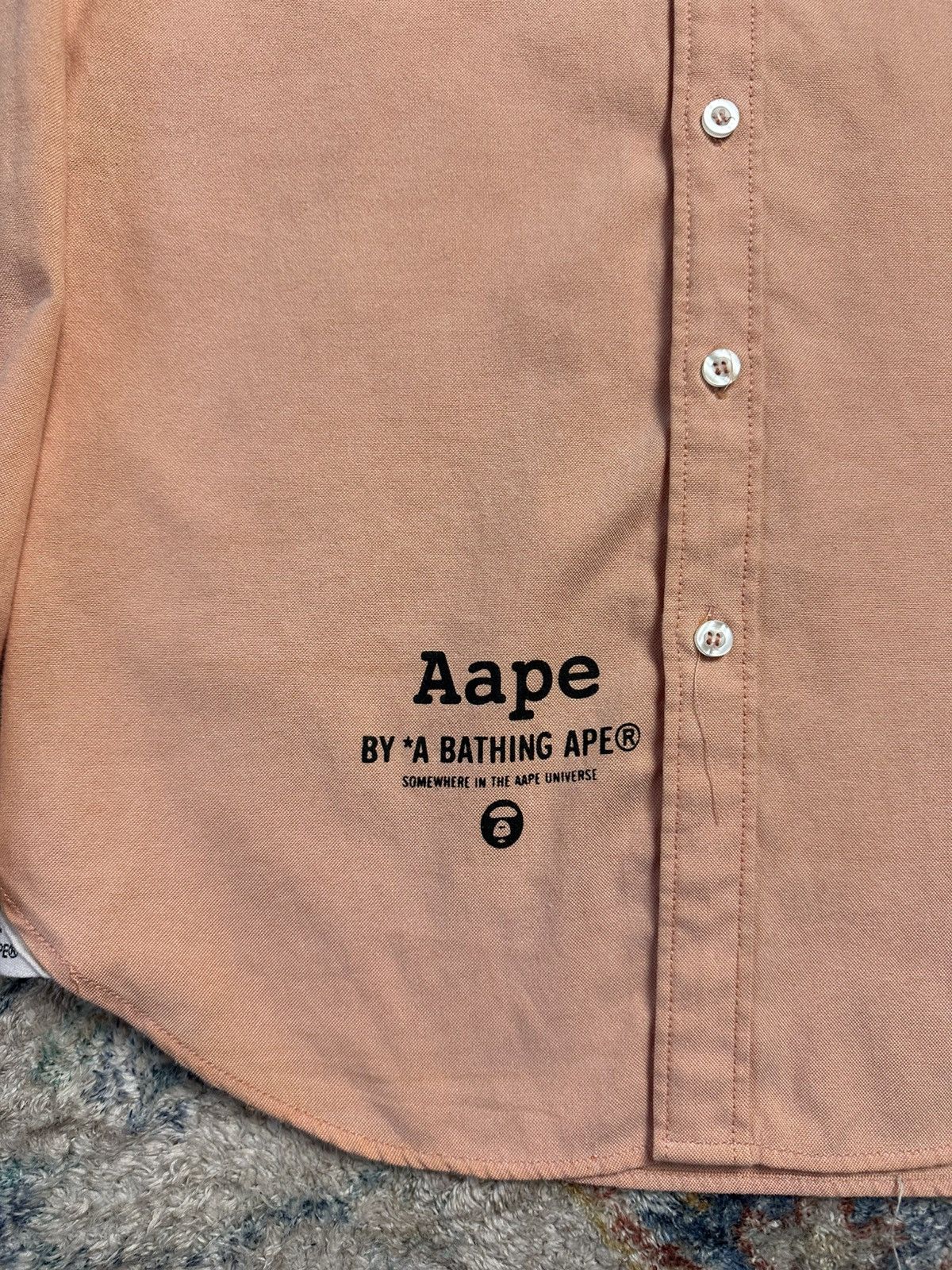 Aape Aape Peach Button-up Shirt Medium Size US M / EU 48-50 / 2 - 5 Thumbnail