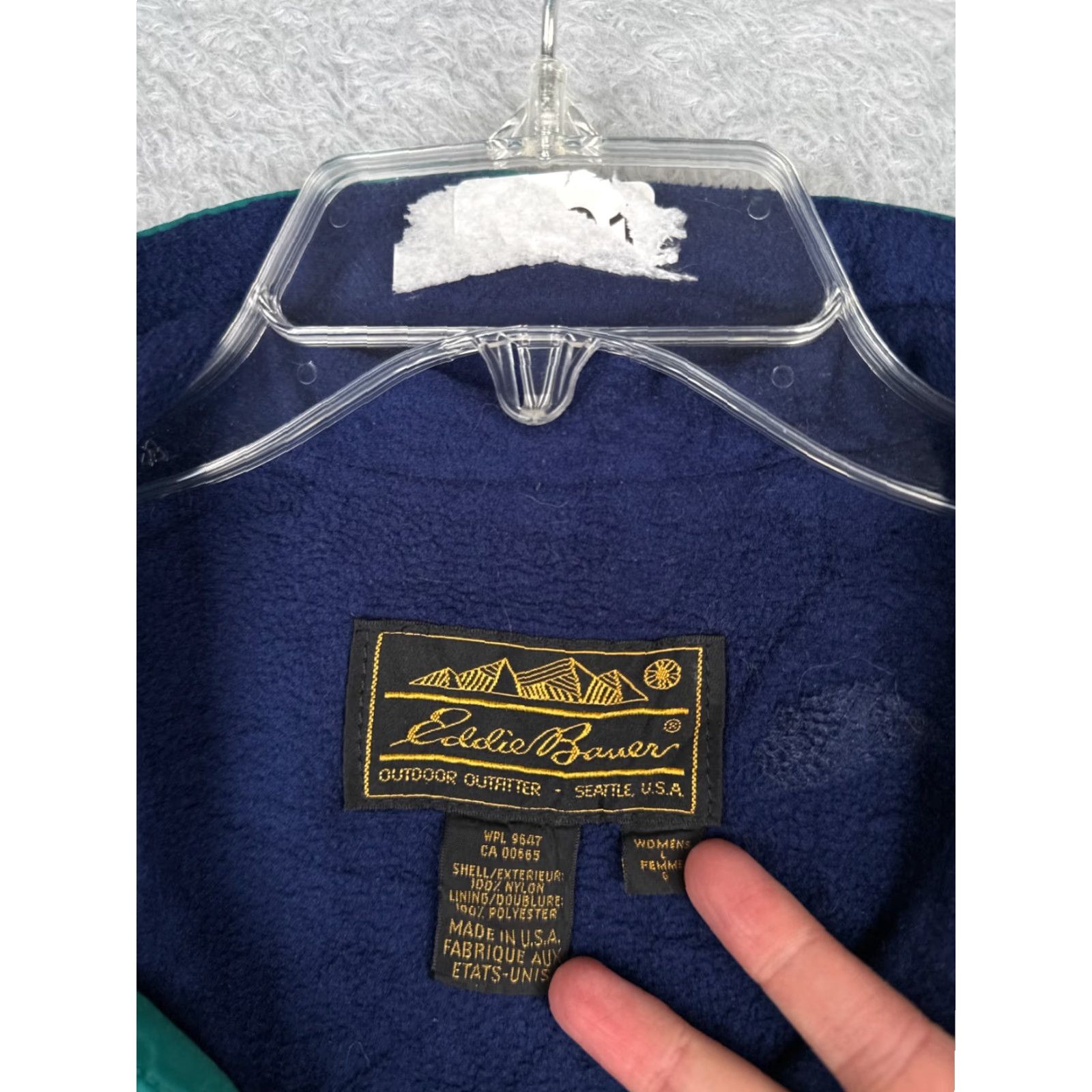 Eddie Bauer VINTAGE Eddie Bauer Jacket Womens Large Teal Full Zip Fleece Lined Nylon Shell Size L / US 10 / IT 46 - 6 Thumbnail