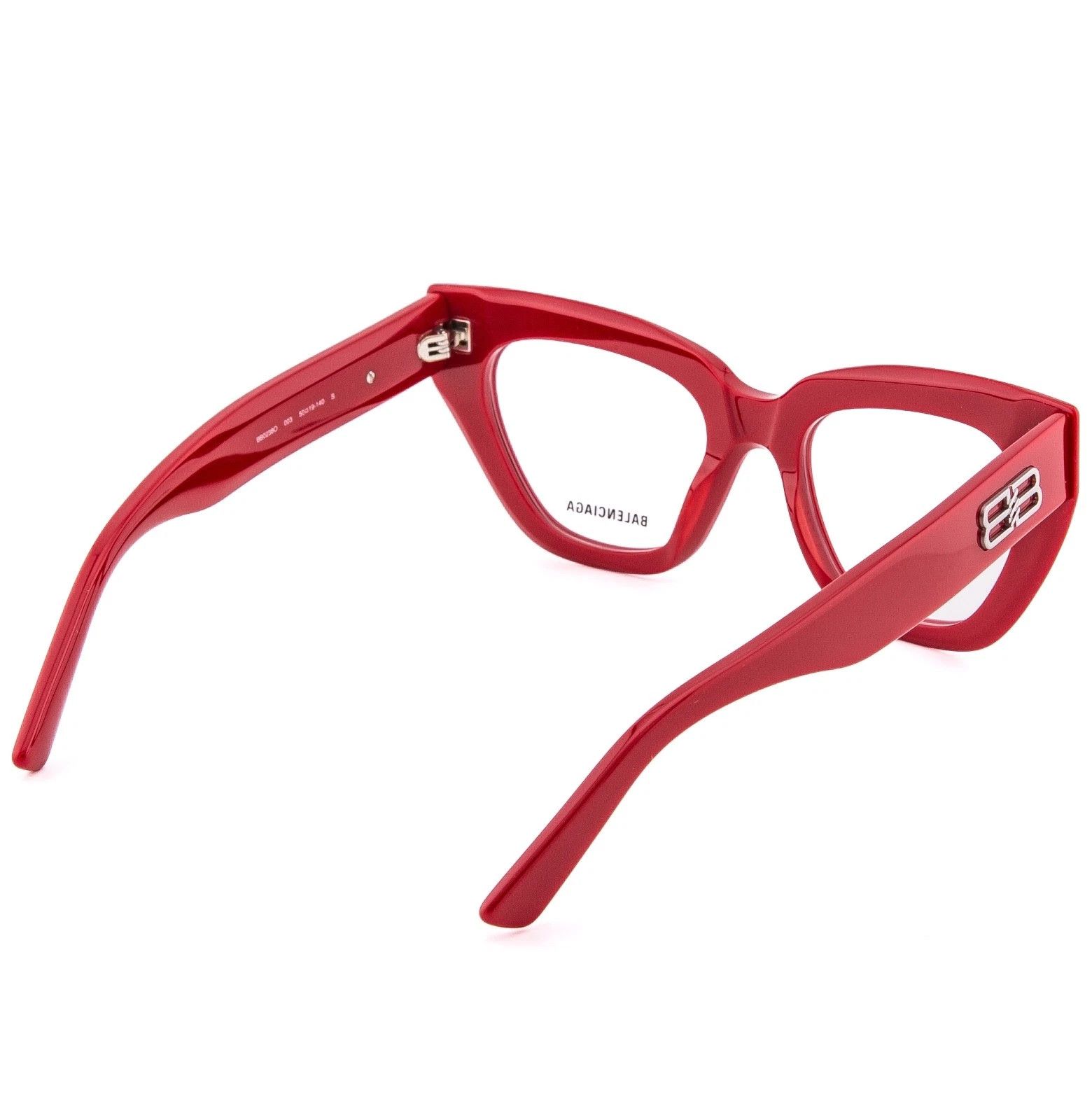 Balenciaga BALENCIAGA Angular 0238 Red Silver Logo Eyeglass BB0238O 003 Size ONE SIZE - 2 Thumbnail