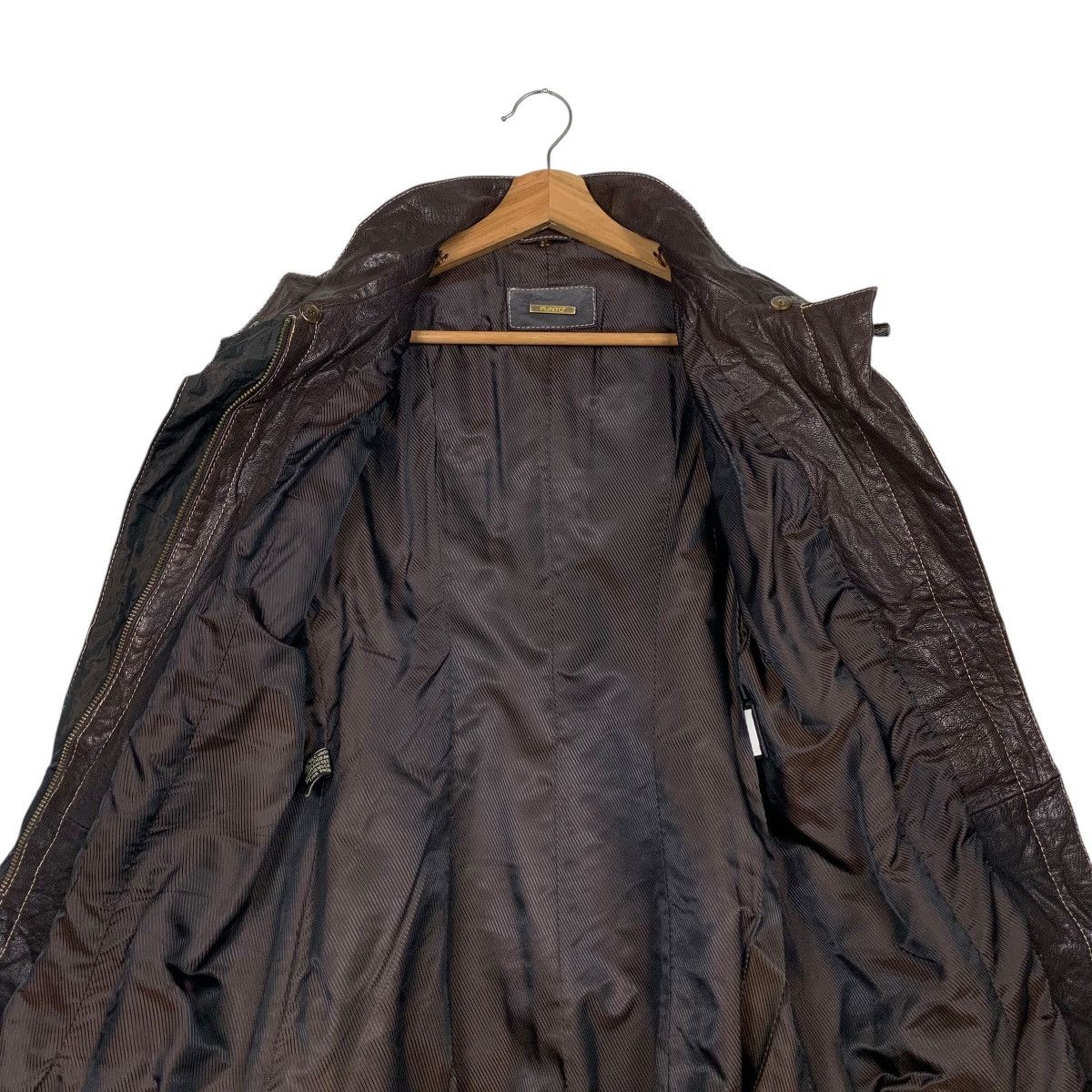 Leather PUNTO Hybrid Leather Trench Coat Jacket #2180-C96 Size M / US 6-8 / IT 42-44 - 10 Thumbnail