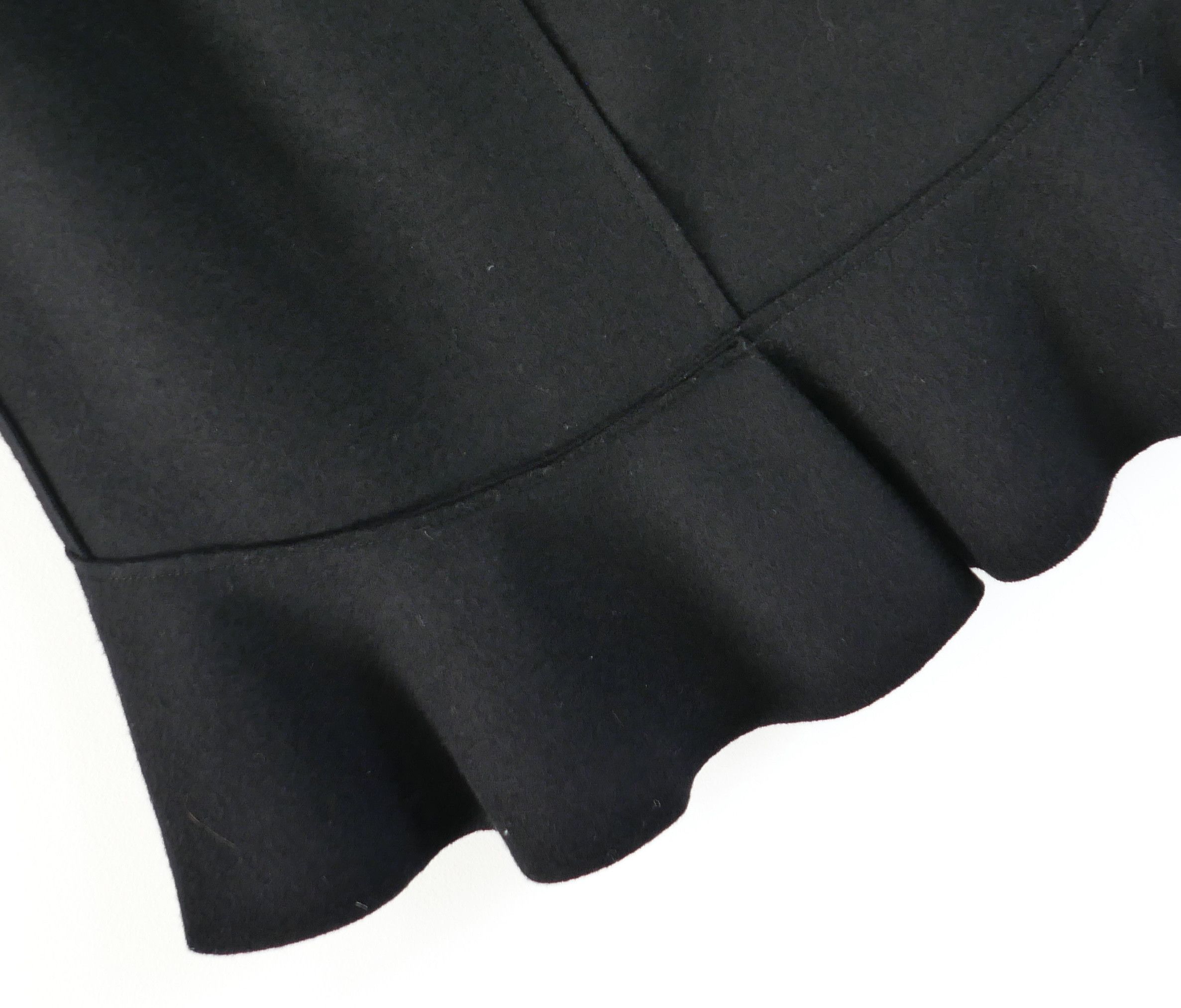 Prada Prada Fall 2008 Black Wool Felt Frill Hem Skirt Size 30" / US 8 / IT 44 - 4 Thumbnail