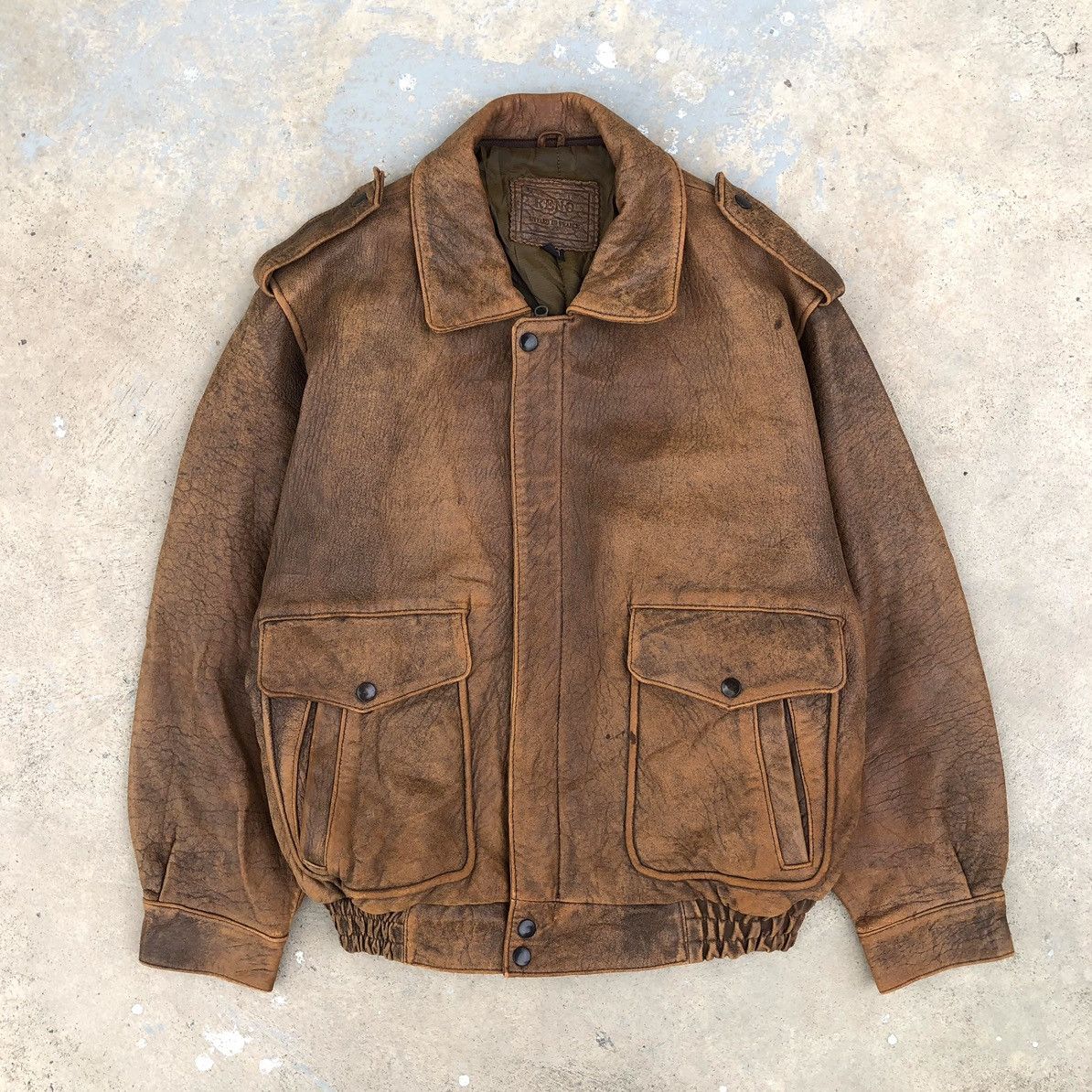 Vintage Vintage Reno Styled In France Leather Bomber Jacket Size US M / EU 48-50 / 2 - 10 Thumbnail