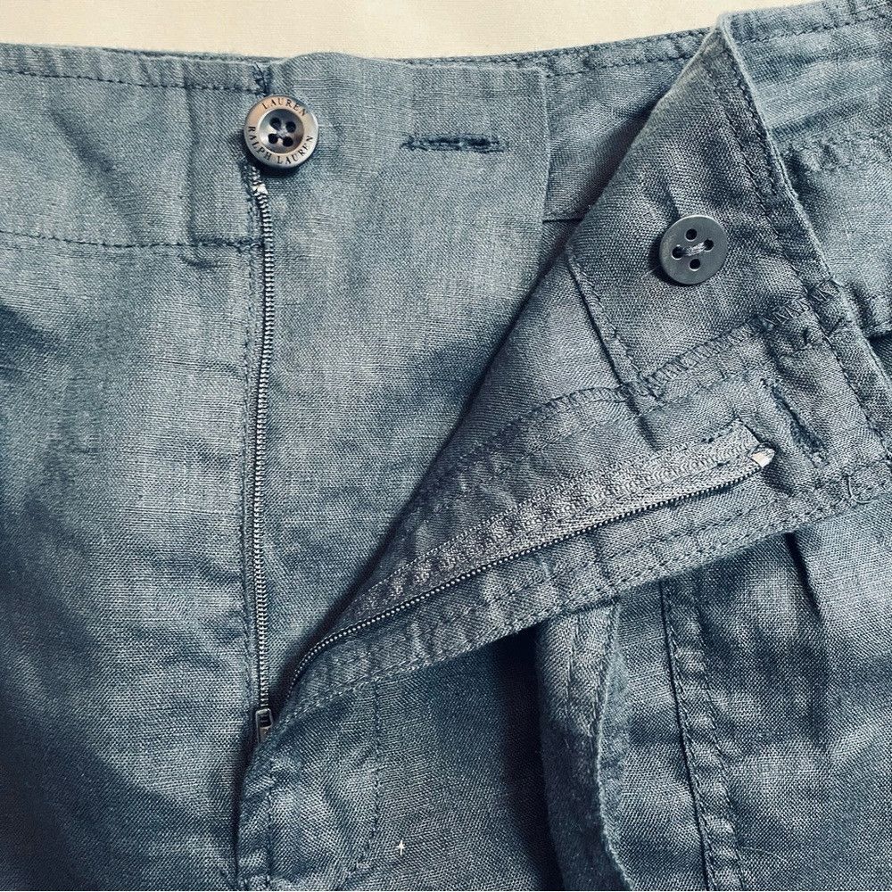 Lauren Ralph Lauren NWT New Lauren Ralph Lauren Navy Belted Linen Shorts Size 6 Size 28" / US 6 / IT 42 - 4 Thumbnail