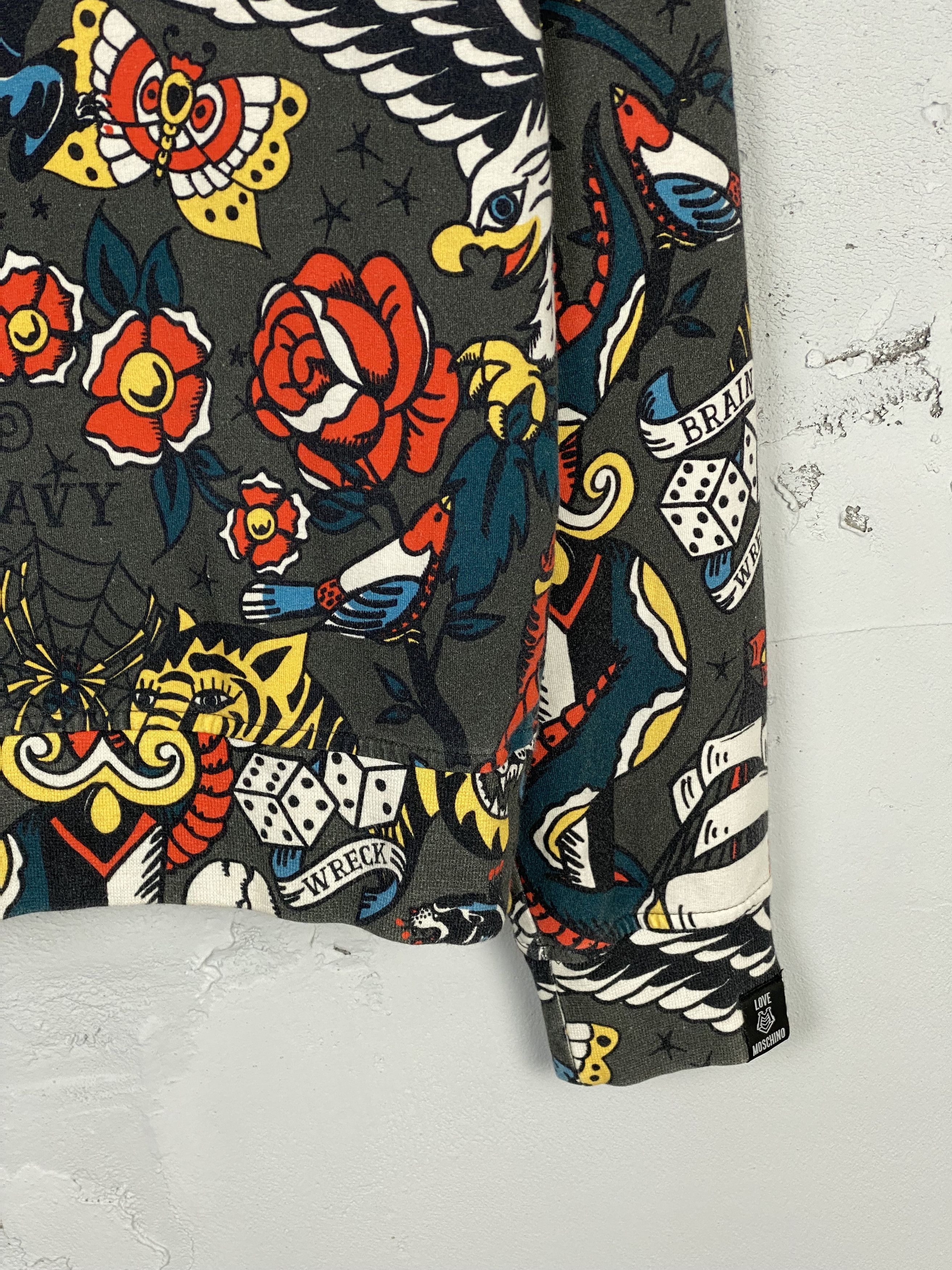 Moschino × Vintage Moschino Tattoo Crewneck Sweatshirt Size S / US 4 / IT 40 - 4 Thumbnail