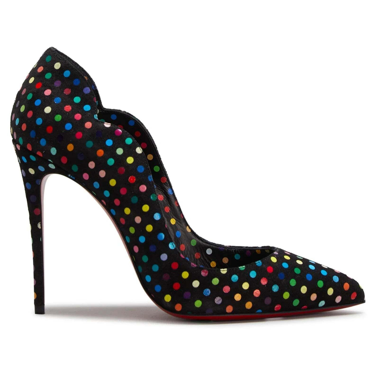 Christian Louboutin Christian Louboutin Hot Chick 100 Black Suede Multicolor Size US 8 / IT 38 - 1 Thumbnail