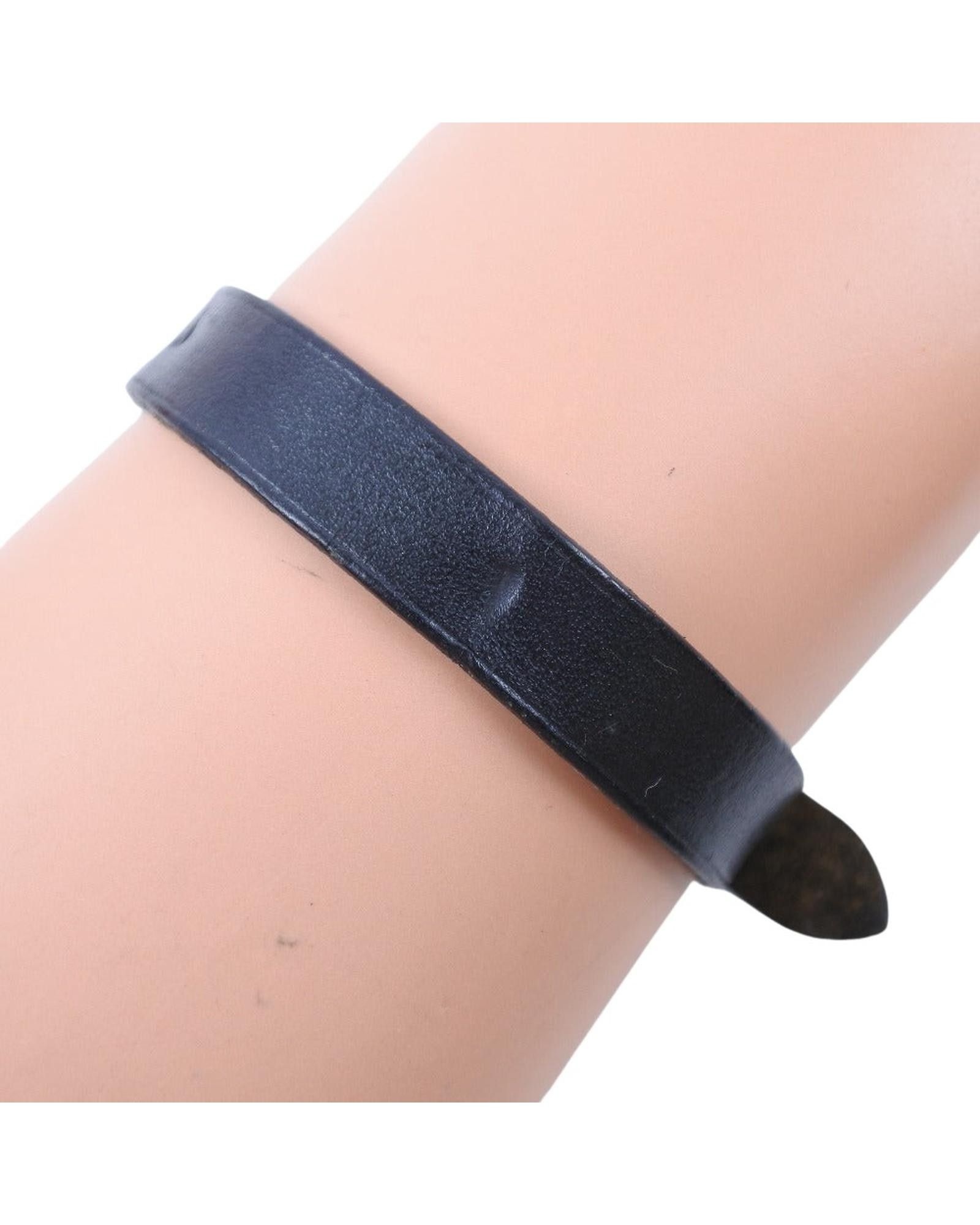image of Hermes Hapi 3 Leather Bracelet in Black, Women's