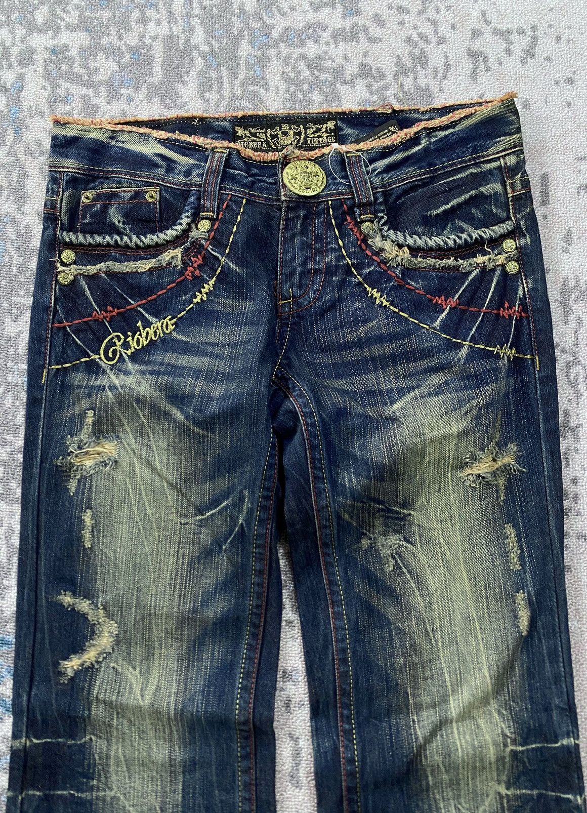 Tornado Mart Japanes Riobera Emboidery Distressed Flared Jeans Size US 30 / EU 46 - 3 Thumbnail