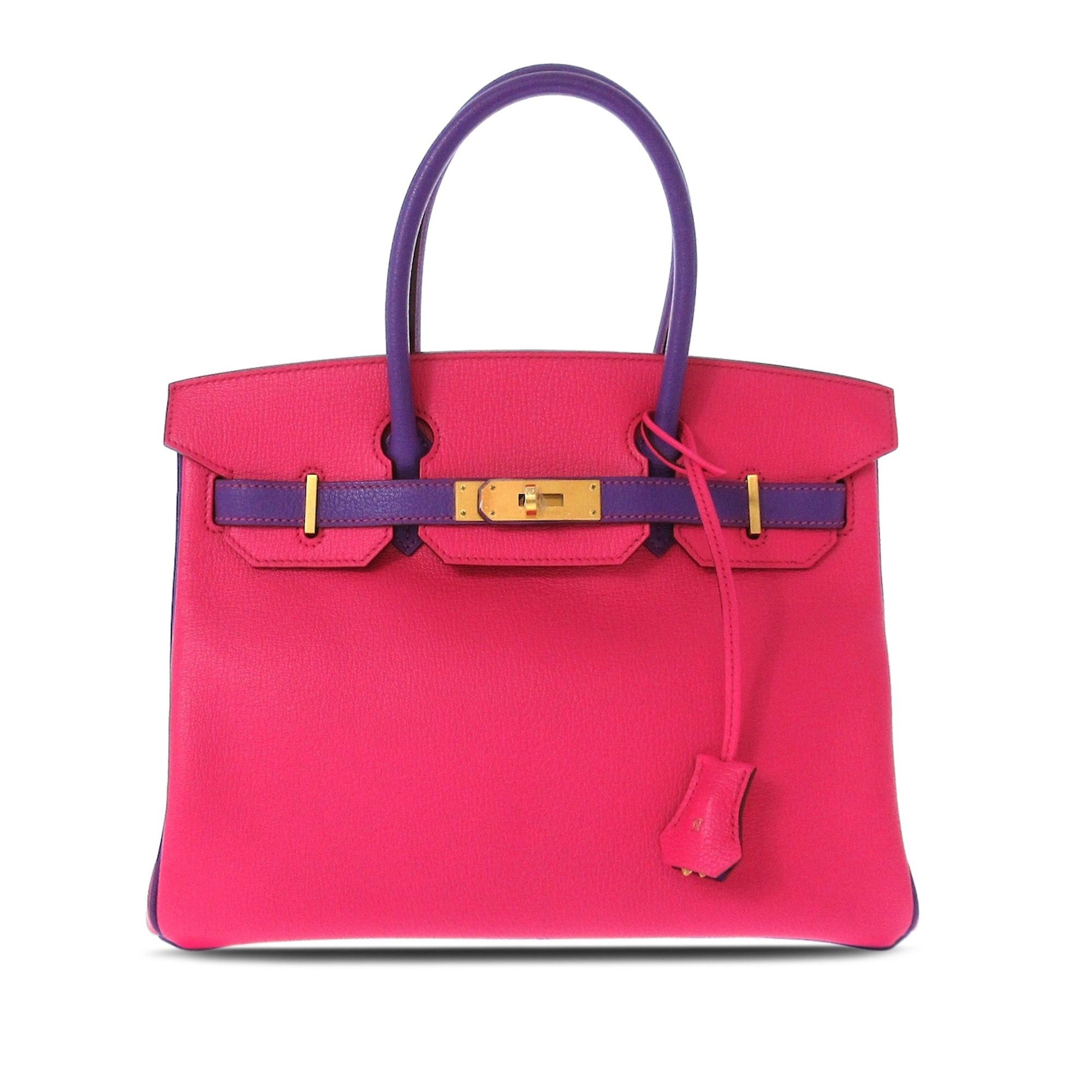 image of Hermes 2014 Chevre Mysore Bicolor Birkin 30 Handbag in Pink, Women's