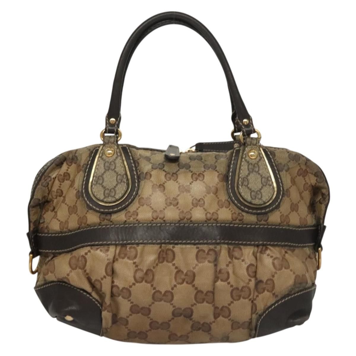 Gucci GUCCI GG Crystal Hand Bag Coated Canvas Beige Gold Size ONE SIZE - 2 Thumbnail