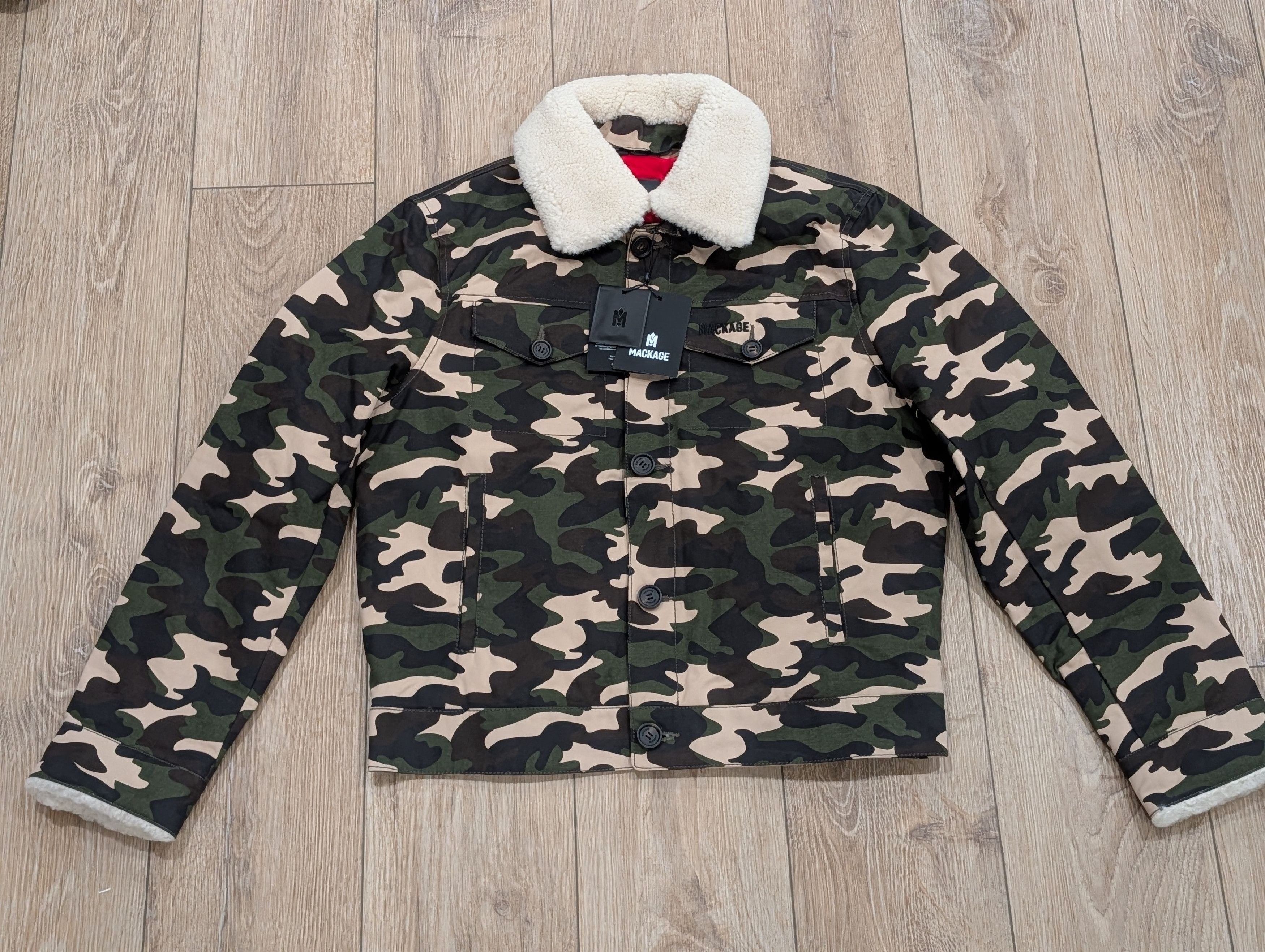 Mackage $890 Mens MACKAGE "Nash" Logo Camo Trucker Jacket 38 - Small Size US M / EU 48-50 / 2 - 1 Thumbnail
