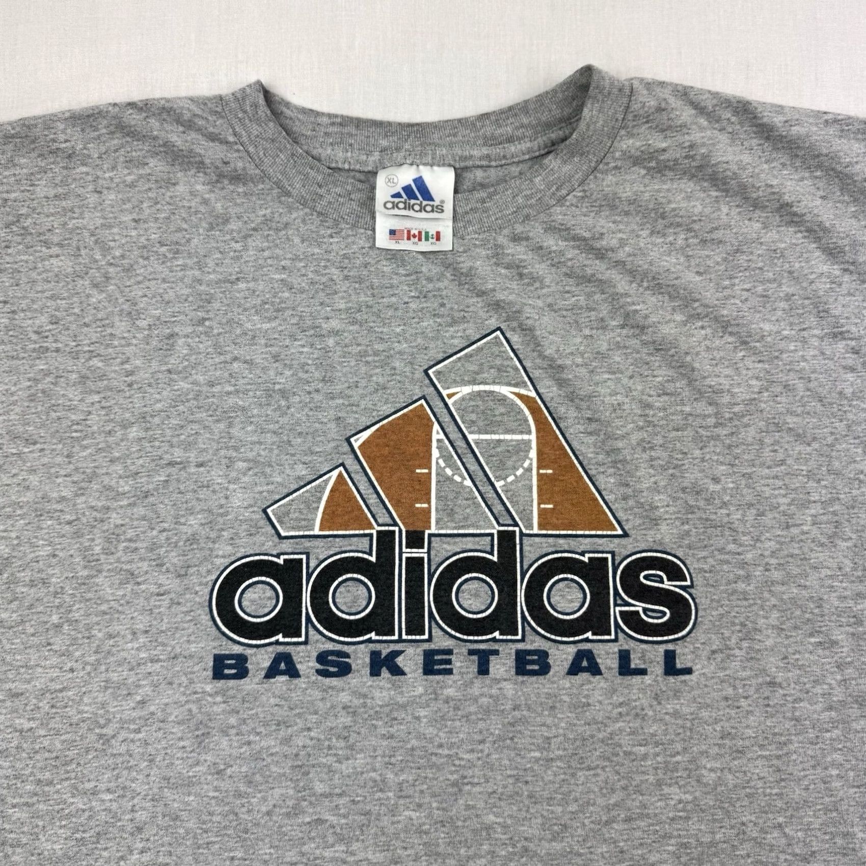 Adidas VINTAGE adidas Basketball T Shirt Adult XL Gray 90s USA Mens Size US XL / EU 56 / 4 - 3 Thumbnail