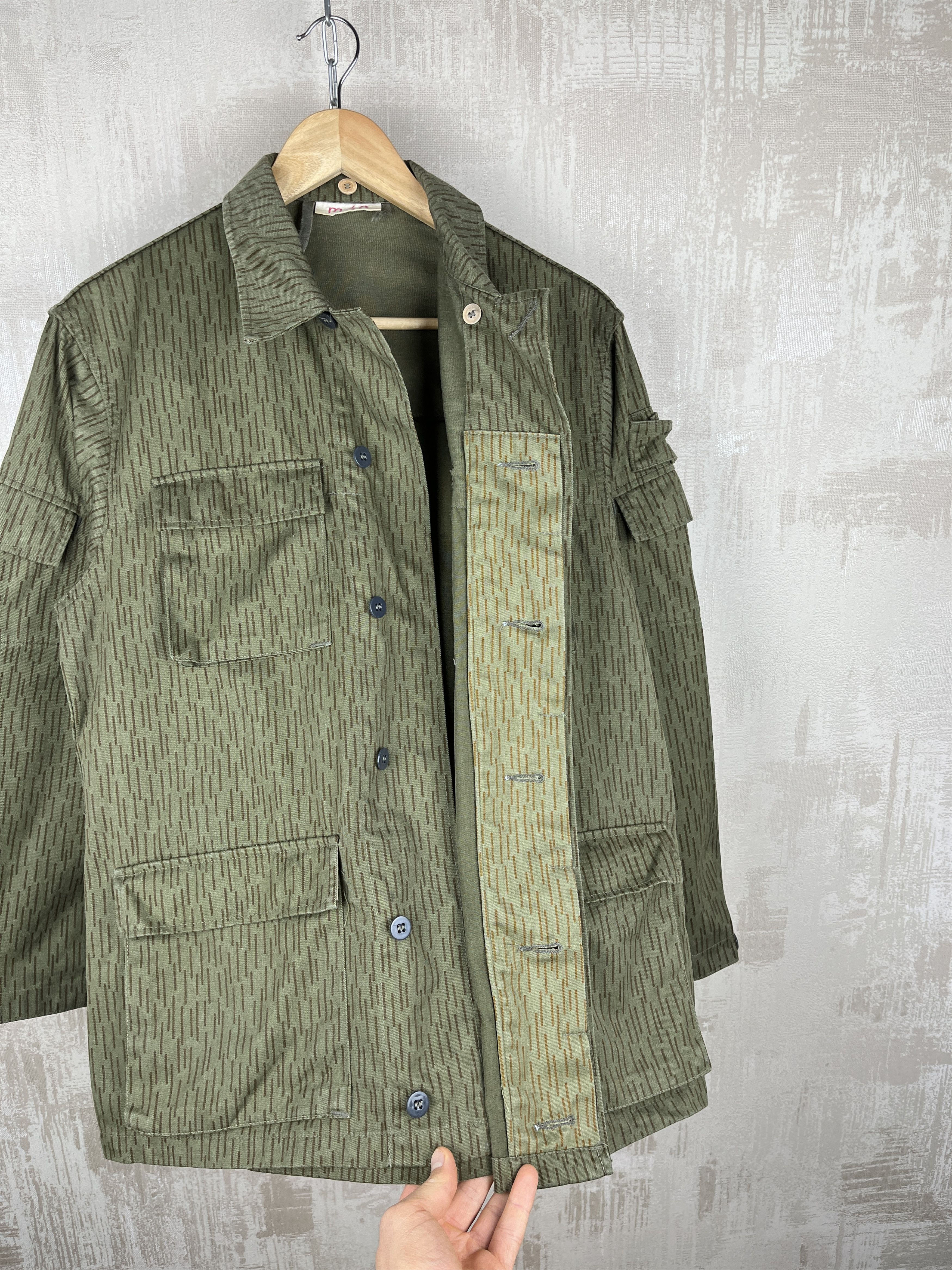 Vintage Vintage Military Army Field Jacket Dash Line Camouflage Size US S / EU 44-46 / 1 - 17 Thumbnail