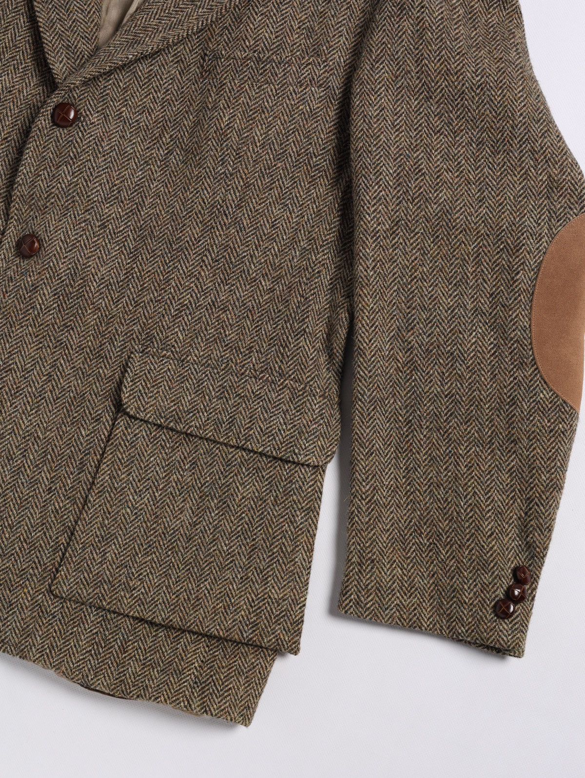 Harris Tweed Harris Tweed Orvis USA Wool Blazer Jacket Herringbone Huntin Size 46L - 8 Thumbnail