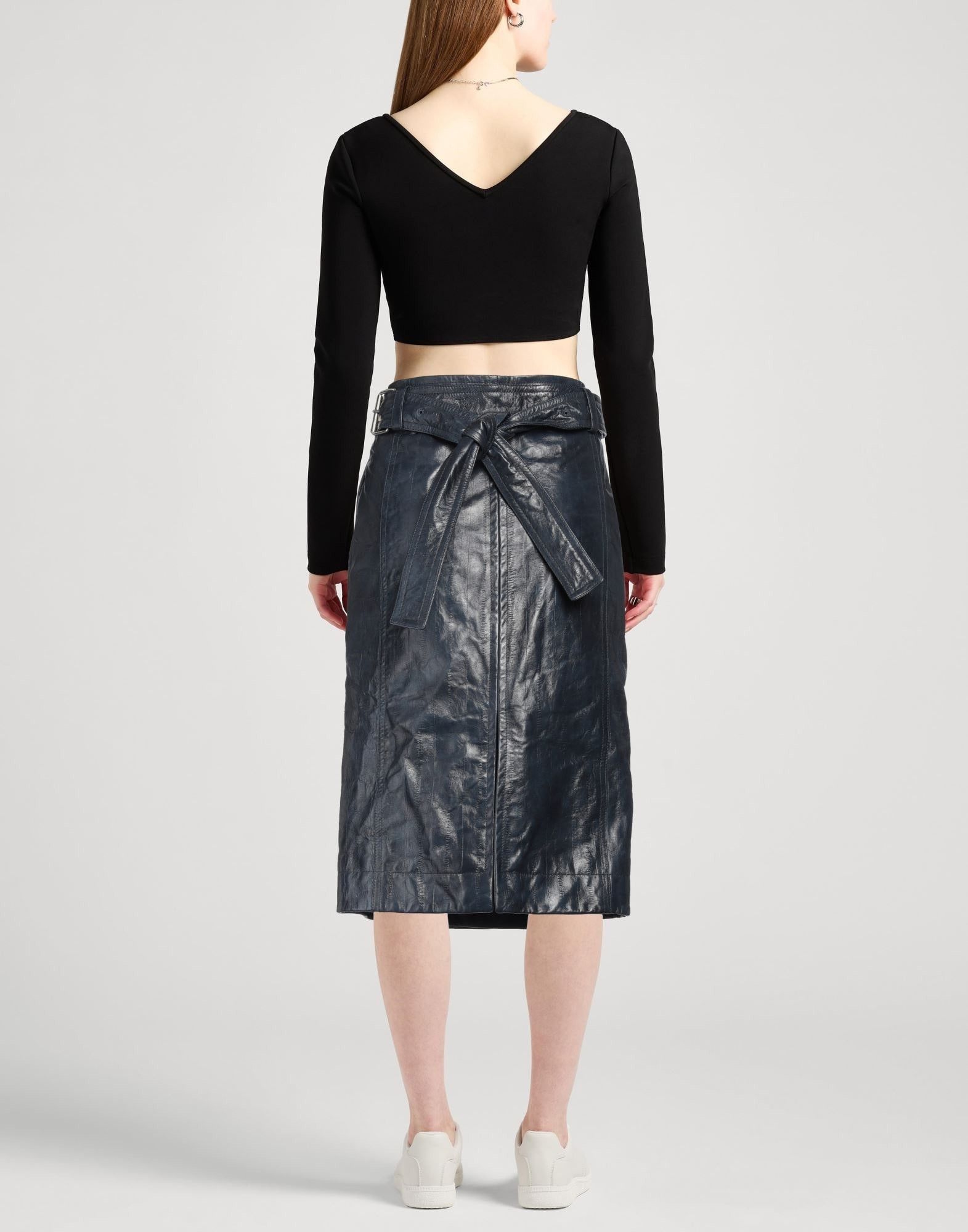 Bottega Veneta o1y0725 Midi Skirt in Black Size 27" / US 4 / IT 40 - 3 Thumbnail