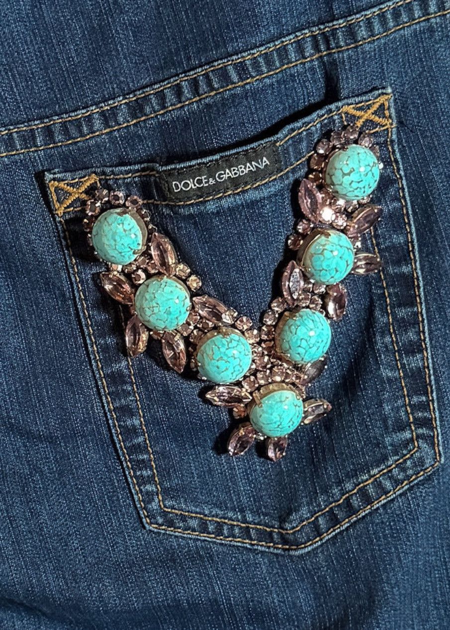 Dolce & Gabbana Dolce & Gabbana Vintage Blue Turquoise Stone Pockets Jeans Size 27" / US 4 / IT 40 - 8 Thumbnail