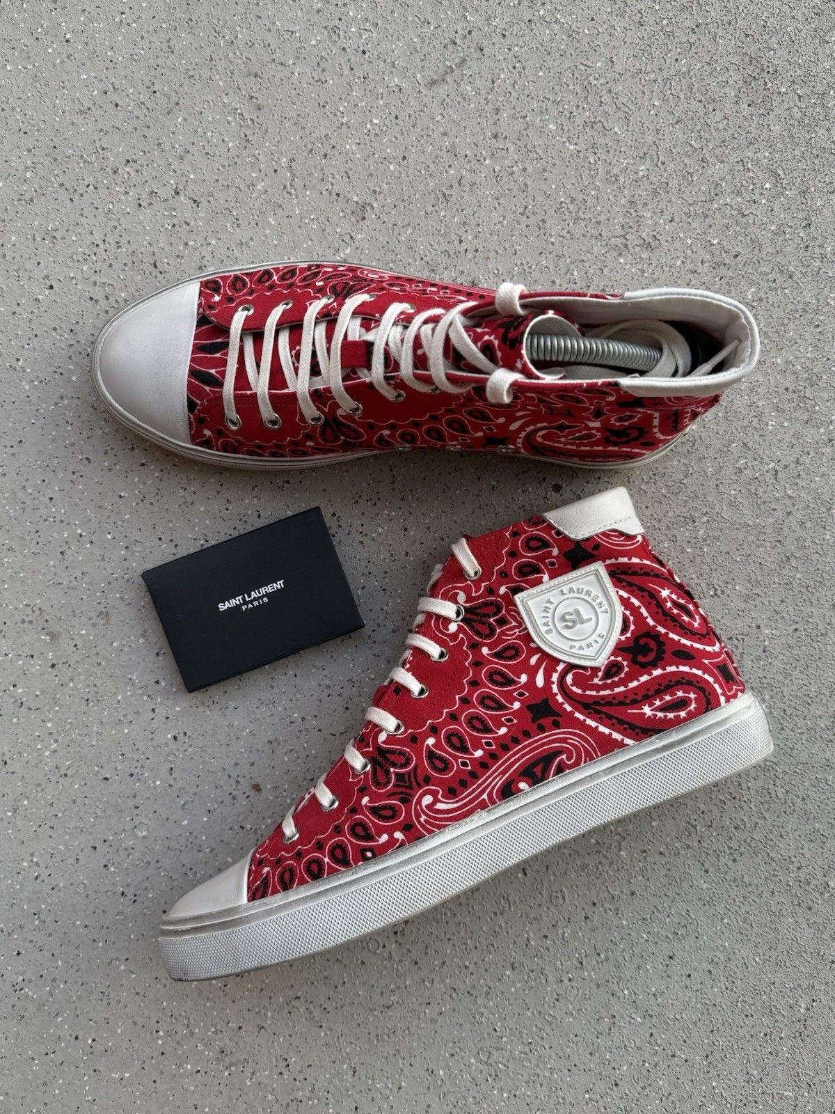 Saint Laurent Paris Saint Laurent Canvas Bedford Bandana Mens High Top Sneakers Size US 9 / EU 42 - 1 Thumbnail
