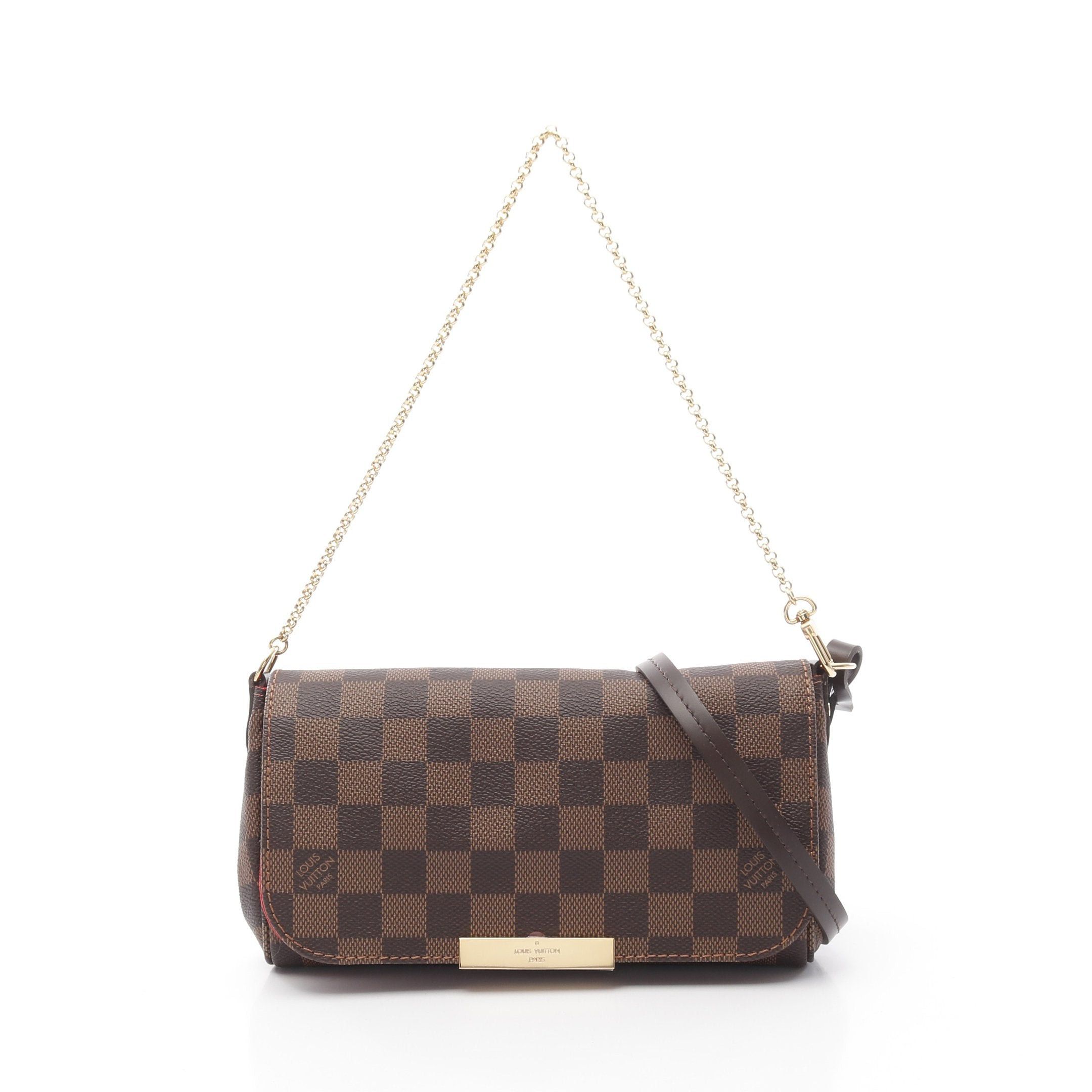 Louis Vuitton Louis Vuitton Favorite Pm Damier Ebene Chain Handbag Leather Brown Size ONE SIZE - 1 Thumbnail
