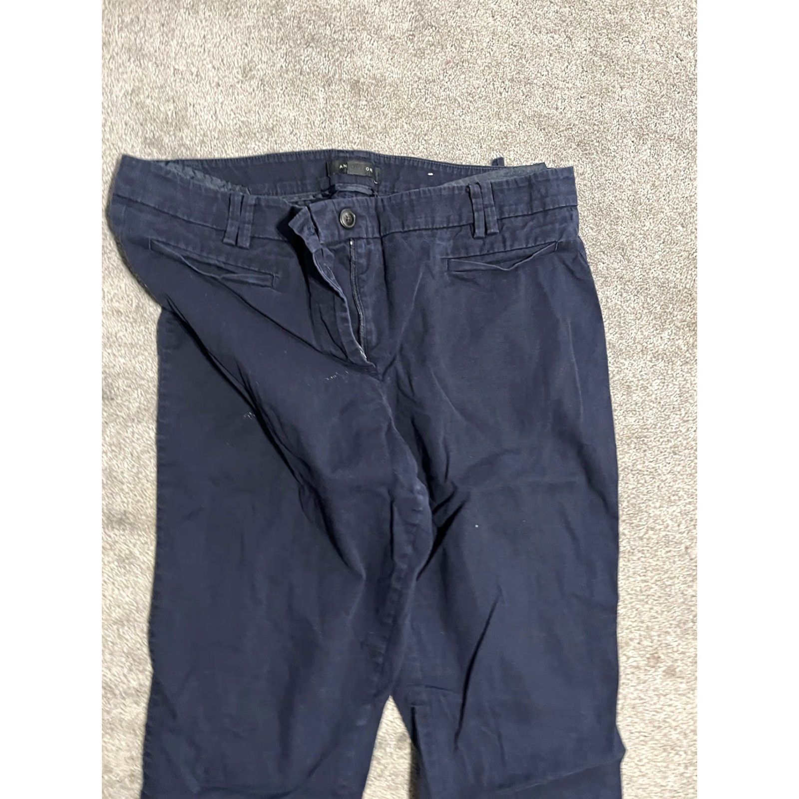 Ann Taylor Ann Taylor Capri Pants Women 10 Navy Blue Stretch Cropped Capris Pockets Regular Size 32" / US 10 / IT 46 - 2 Thumbnail