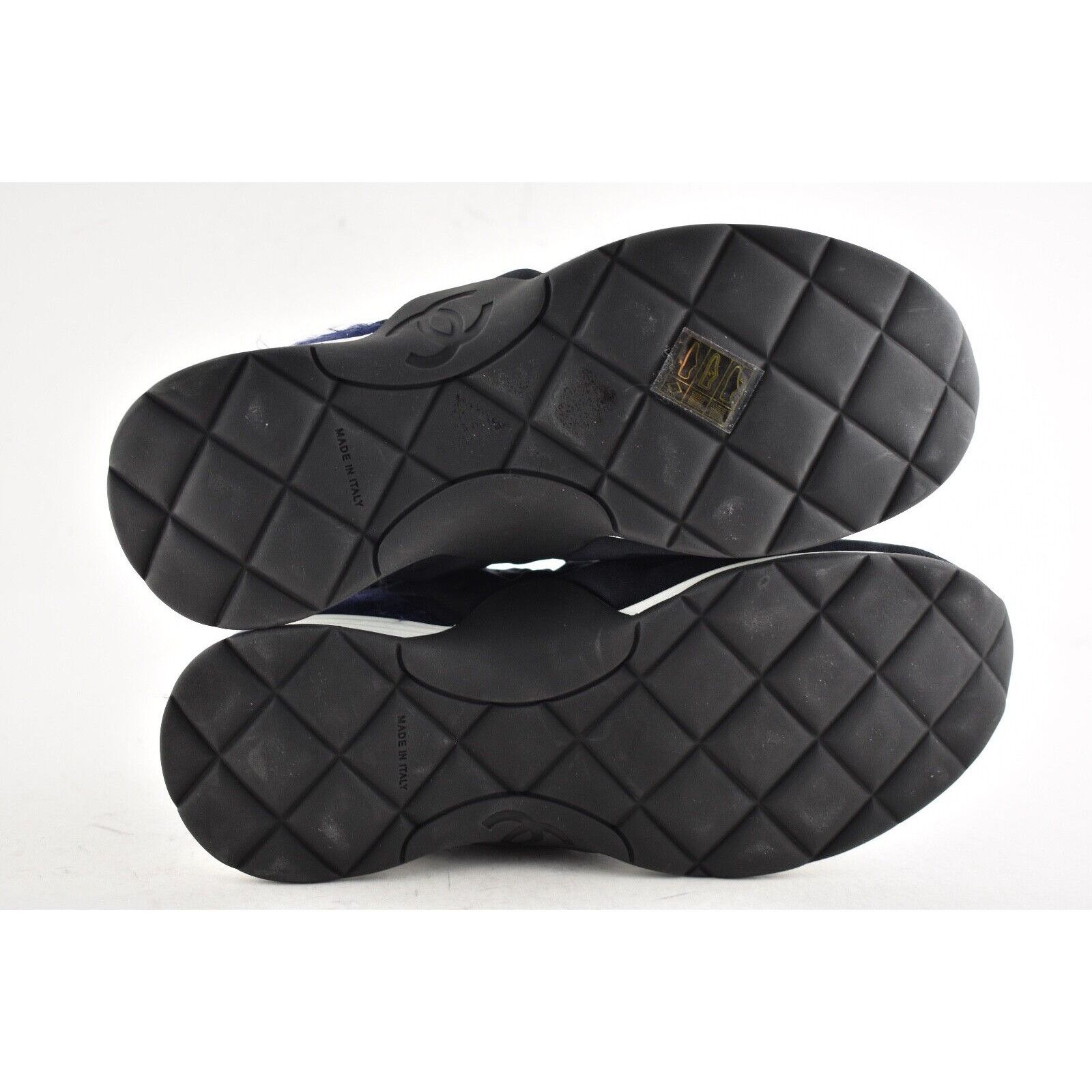 Chanel 18A Stretch Fabric Knit CC Satin Flat Trainer Sneaker 38 Size US 8 / IT 38 - 10 Thumbnail