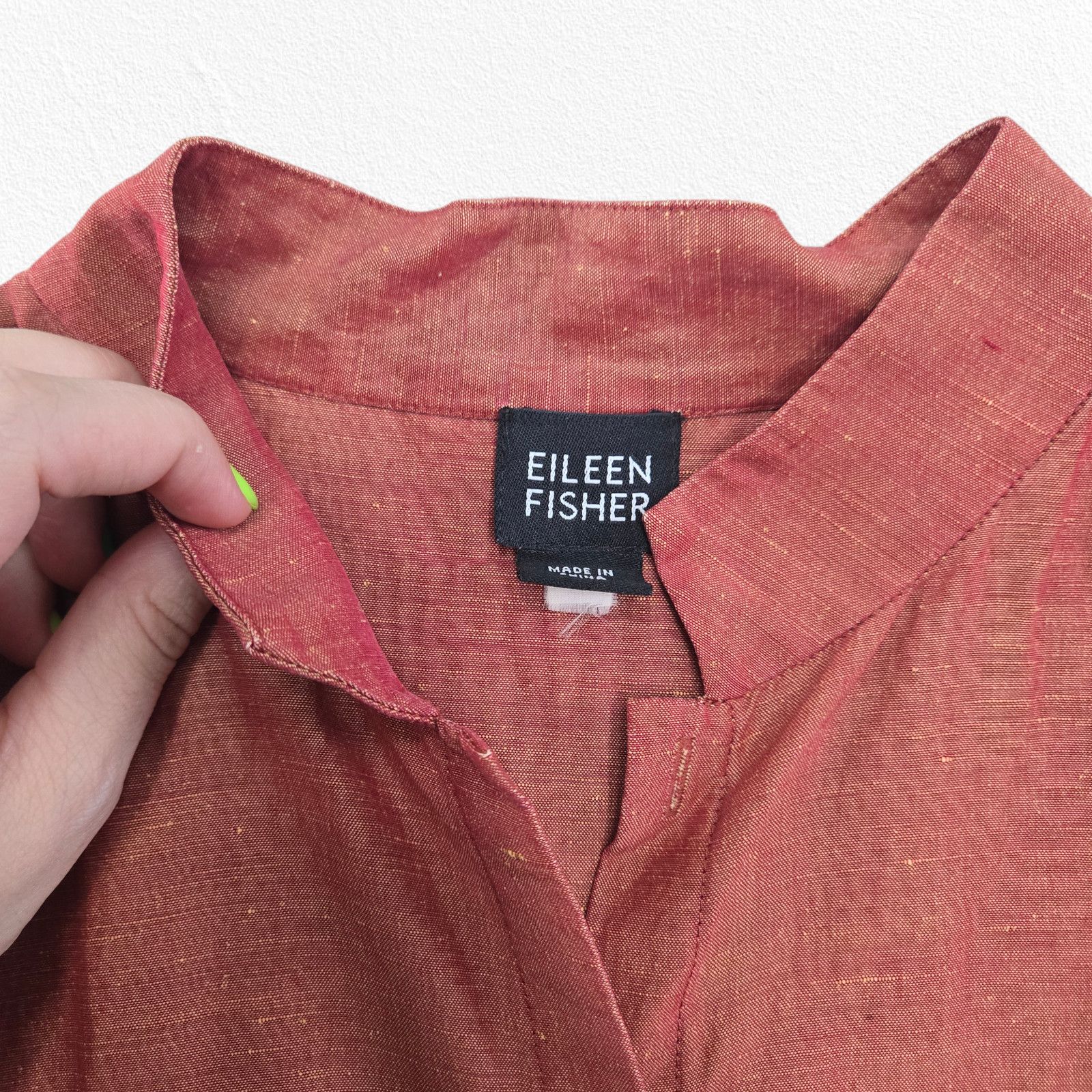Eileen Fisher Eileen Fisher Linen Silk Rust Sleeveless Blouse M Size M / US 6-8 / IT 42-44 - 3 Thumbnail