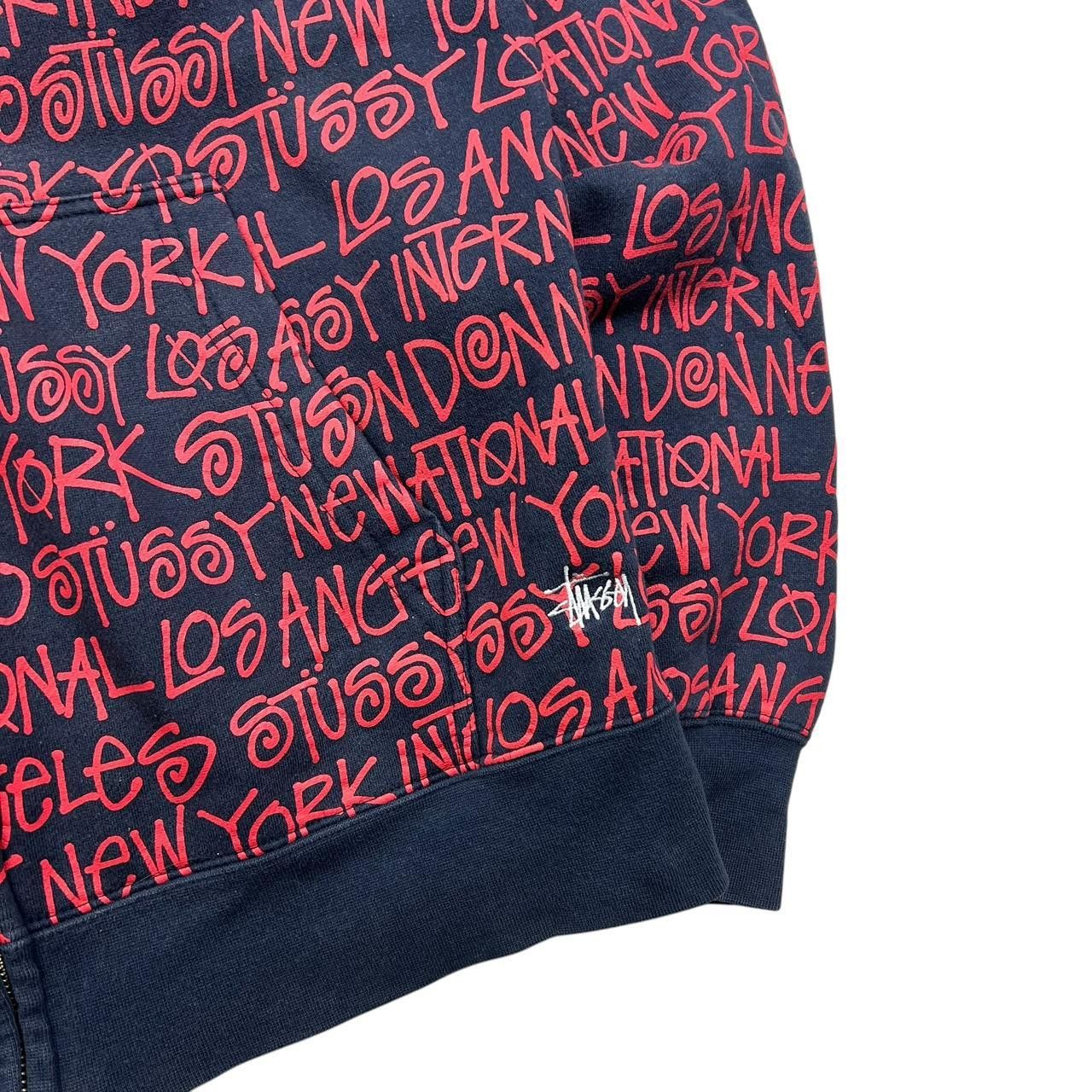 Stussy Vintage Stussy World Tour City Text Zip Up Hoodie - Medium Size US M / EU 48-50 / 2 - 3 Thumbnail