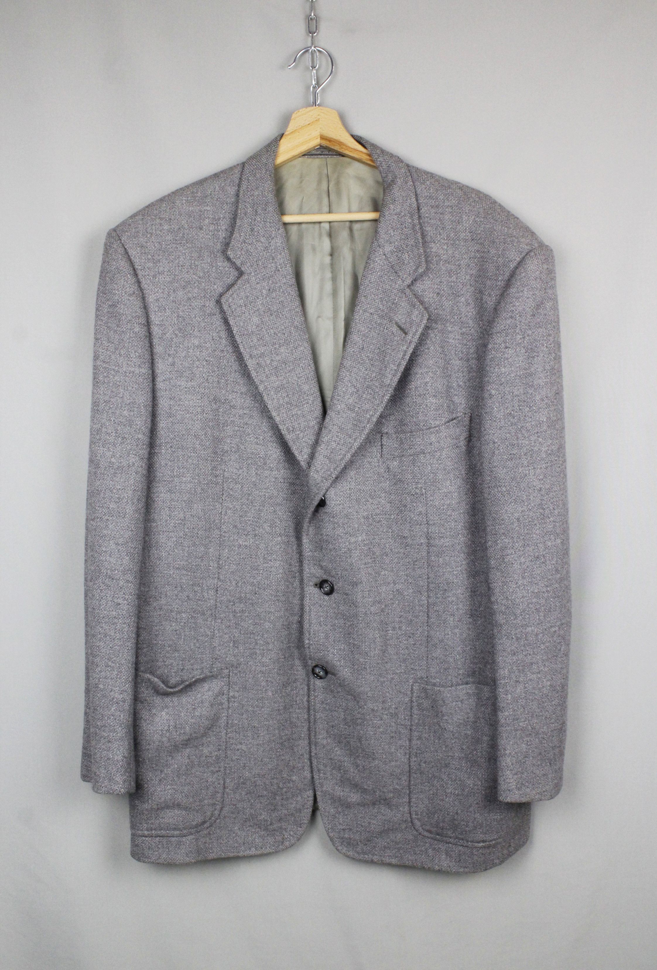 Corneliani Corneliani Gray Triple Button Wool Cashmere Blazer/Jacket Size US XL / EU 56 / 4 - 1 Thumbnail