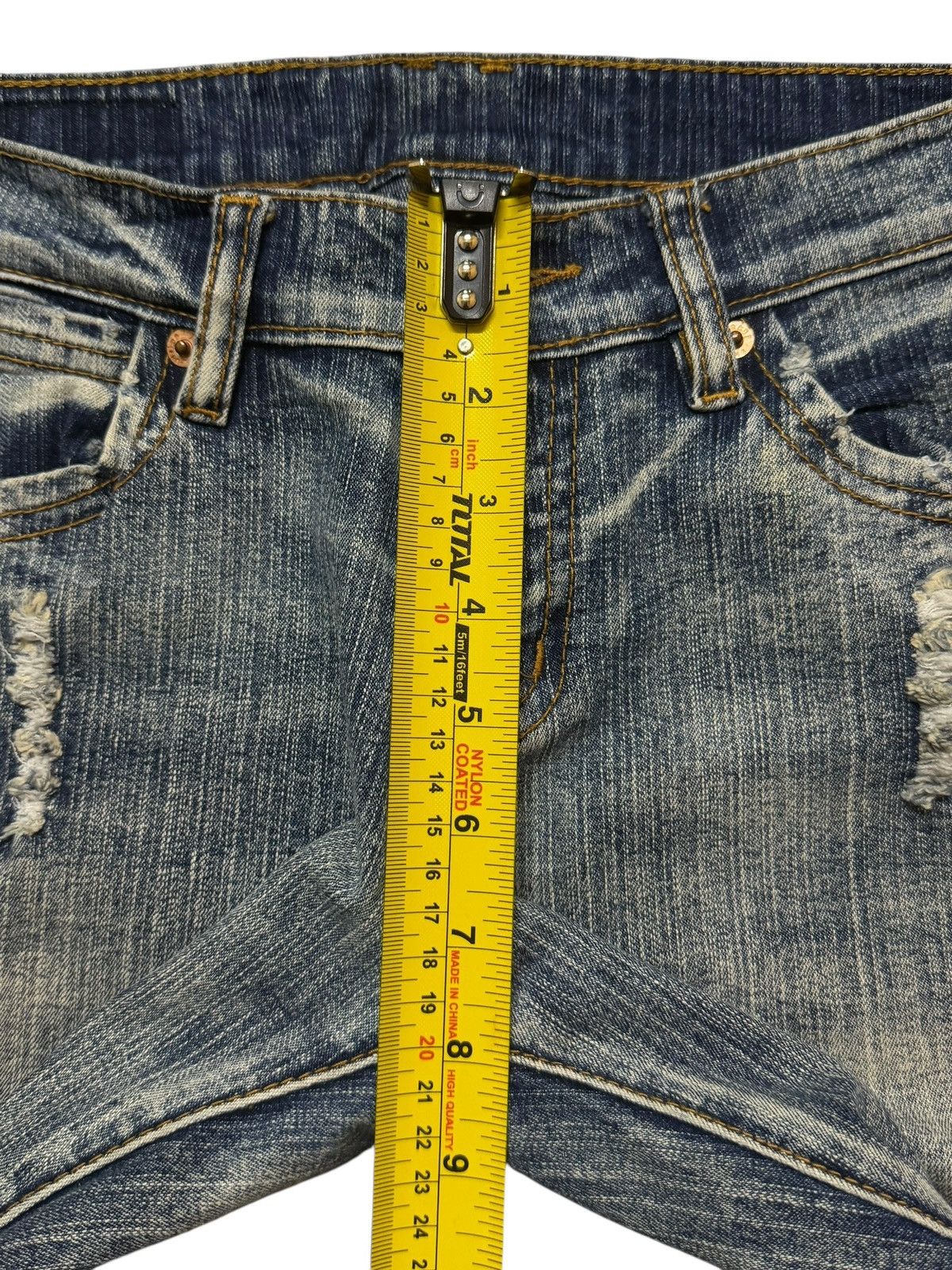 True Religion Vintage Y2K Japanese Brand Faded Wash Ripped Wide Leg Flare Size 28" / US 6 / IT 42 - 12 Thumbnail