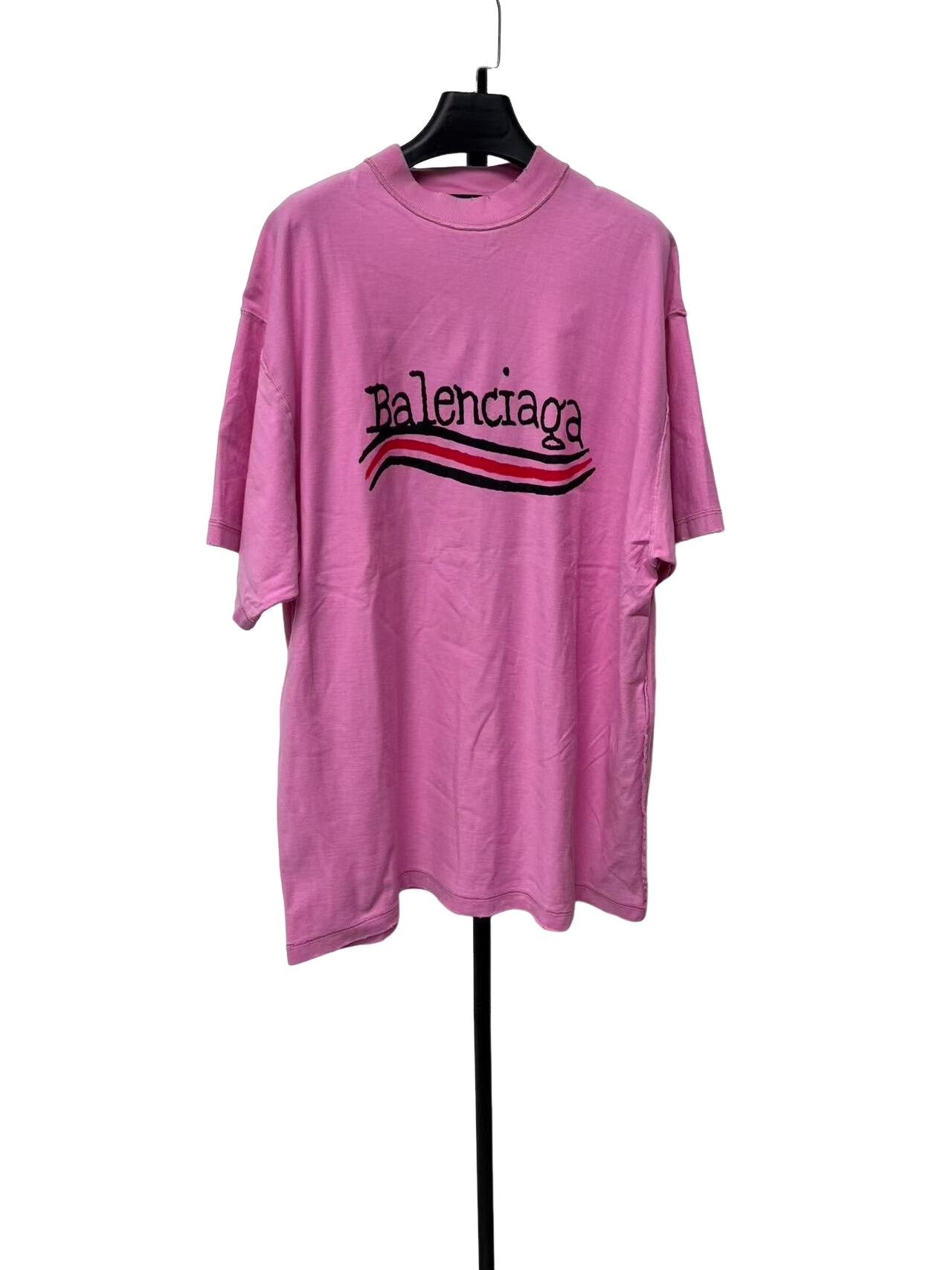 Balenciaga Balenciaga Pink Scribble Logo T-Shirt Size 1 Size S / US 4 / IT 40 - 1 Thumbnail