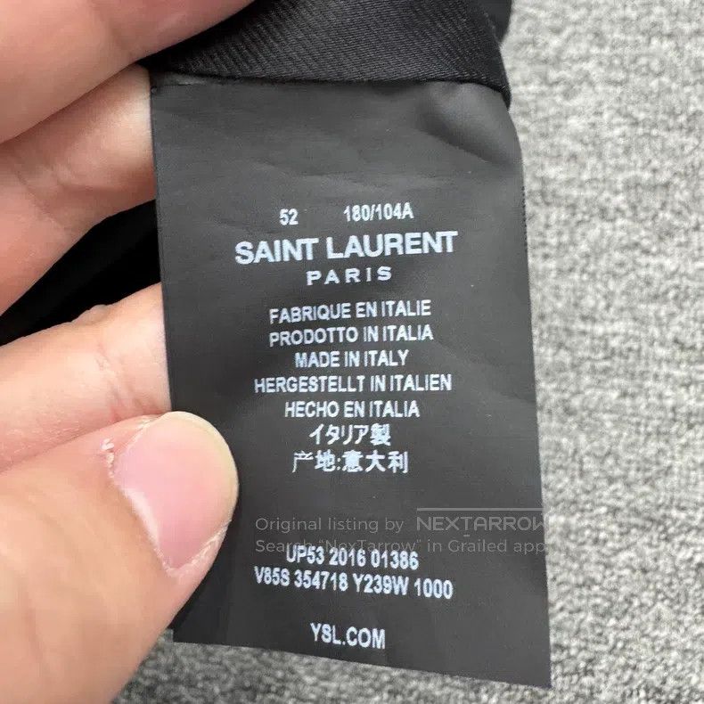 Saint Laurent Paris Saint Laurent Paris Mixed Leather Wool Baseball Jacket i Size US M / EU 48-50 / 2 - 3 Thumbnail