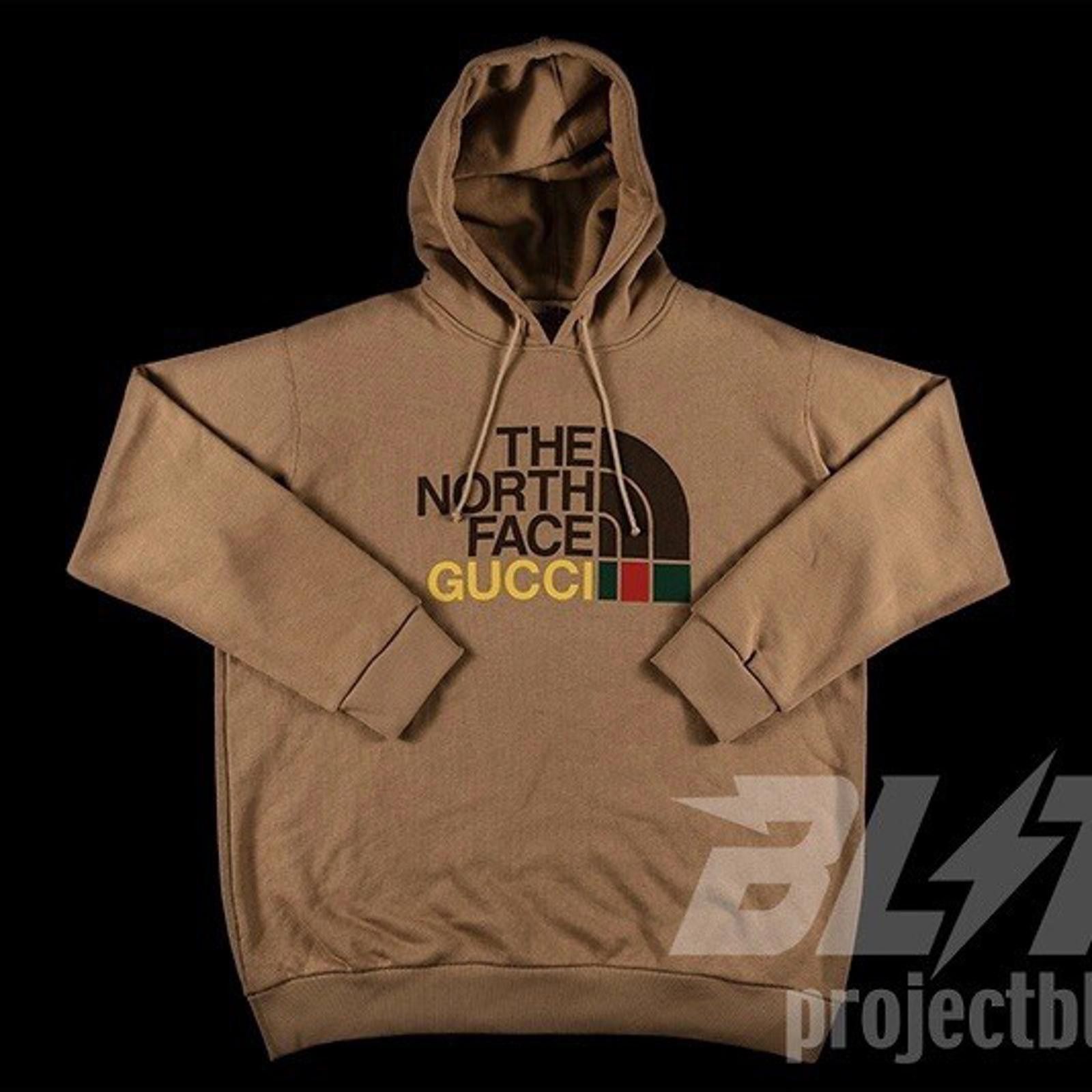 GUCCI X THE NORTH FACE COTTON HOODED SWEATSHIRT BROWN TNF