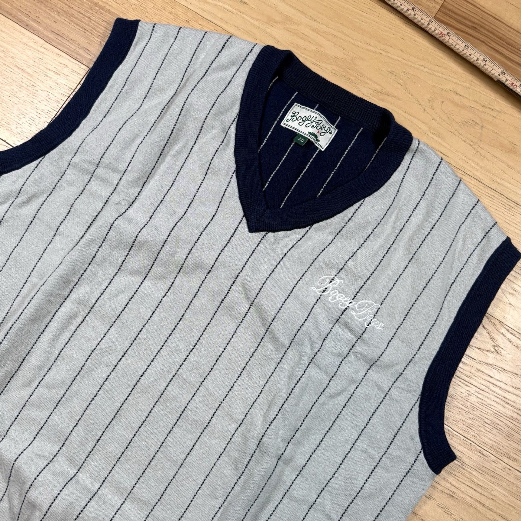 Vintage Bogey Boys Sweater Vest Mens M Gray Navy Pinstripe Golf NWOT Size US M / EU 48-50 / 2 - 2 Thumbnail