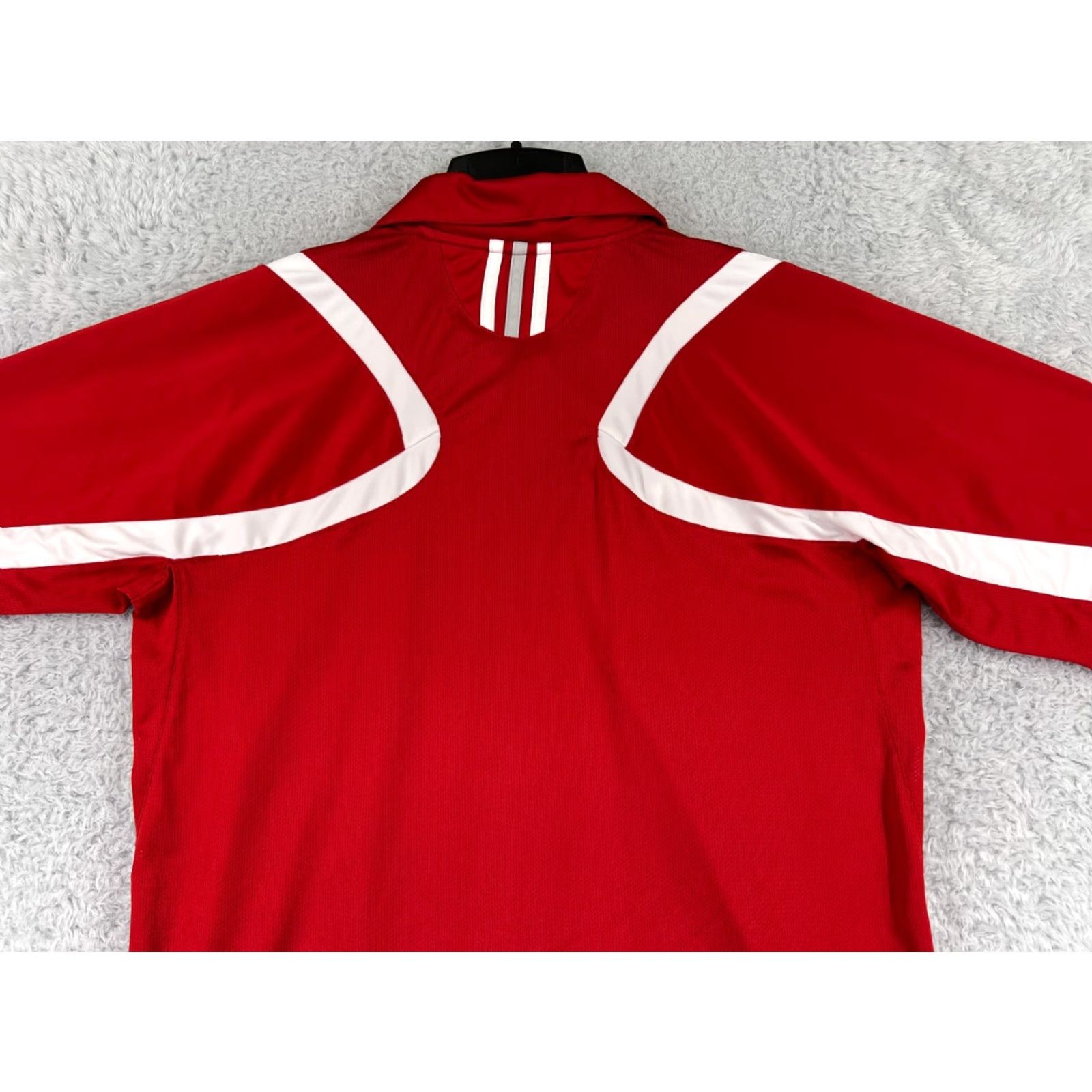 Adidas Adidas Polo Shirt Mens Large Red White Golf Golfer 100% Polyester Team Polo shirt Men Large Red White Golf Apparel Size US L / EU 52-54 / 3 - 6 Thumbnail