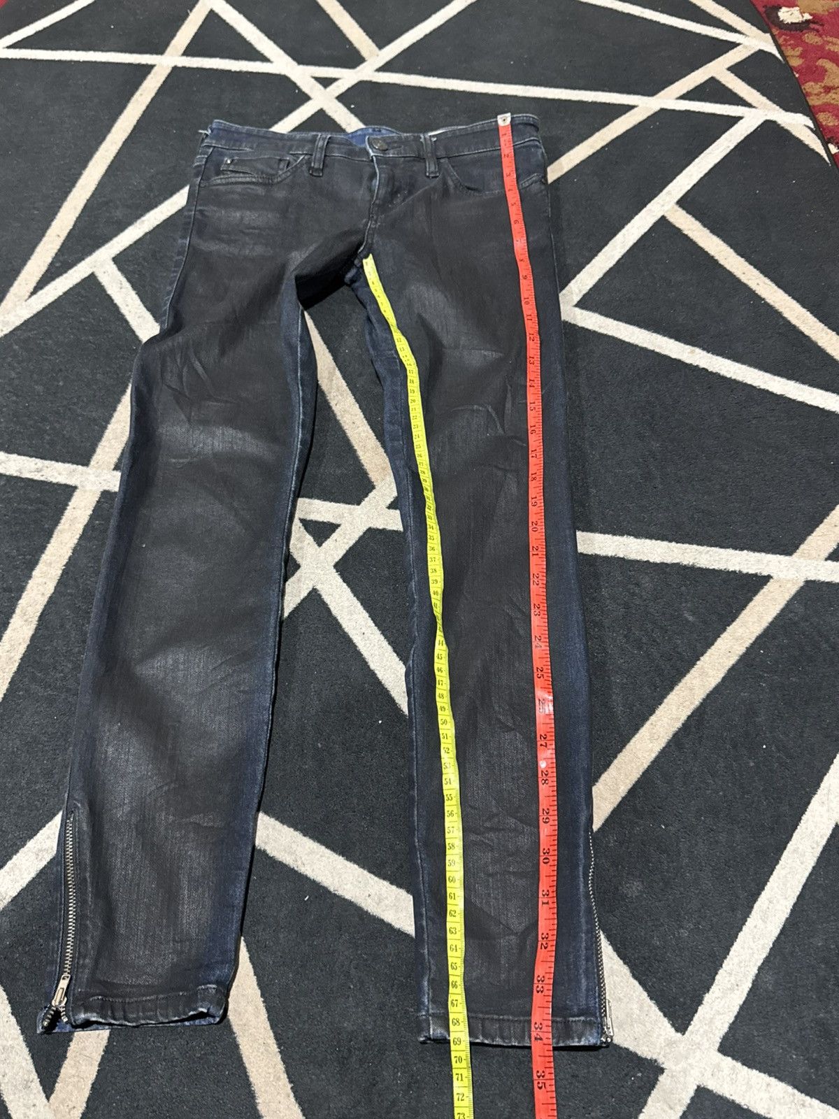 14th Addiction Waxed Skinny Diesel Denim Pants Japanese Styled Size 27" / US 4 / IT 40 - 7 Thumbnail