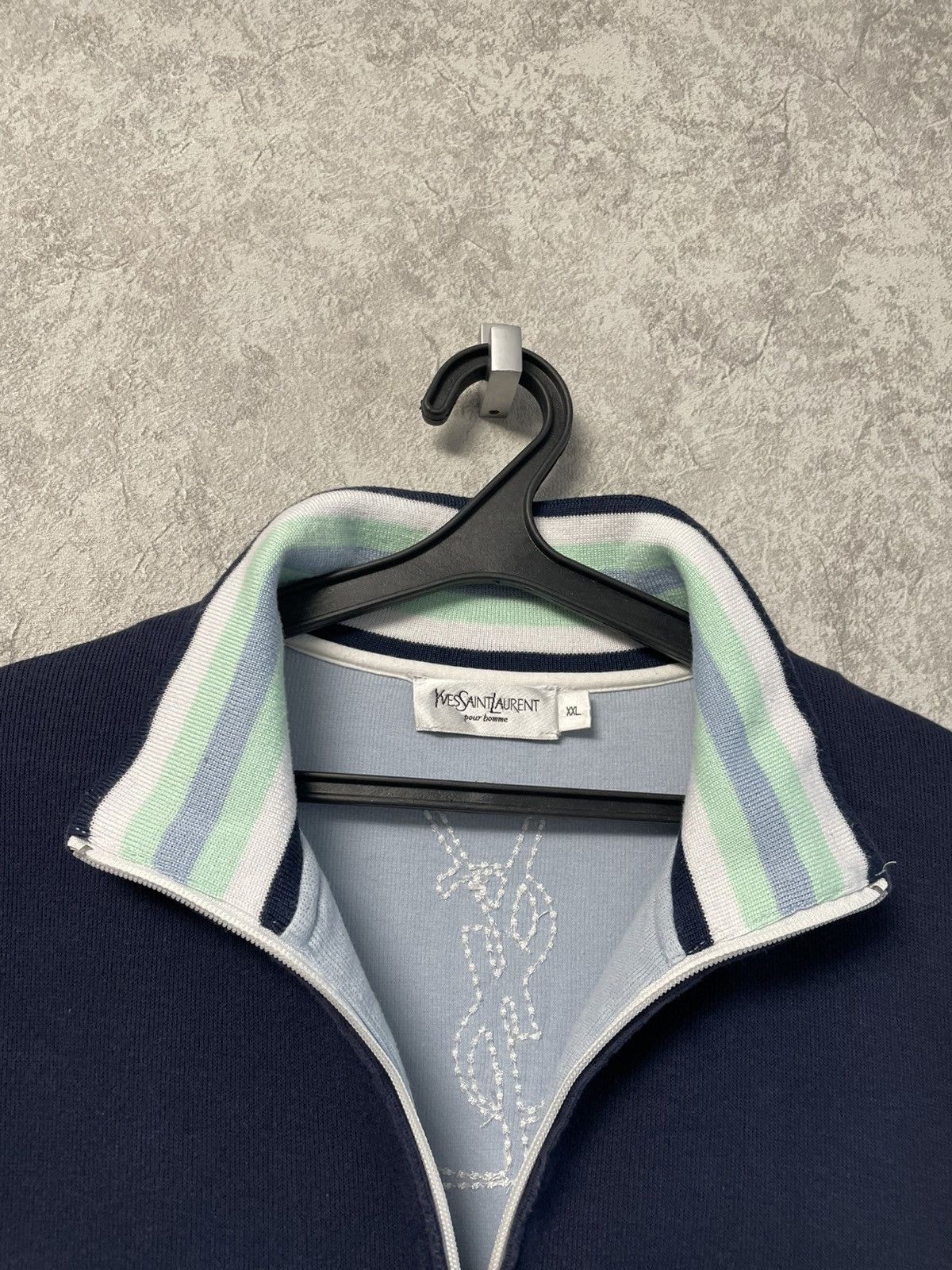Yves Saint Laurent Vintage Yves Saint Laurent YSL Sweater Full Zip Blue Jumper Size US XXL / EU 58 / 5 - 8 Thumbnail