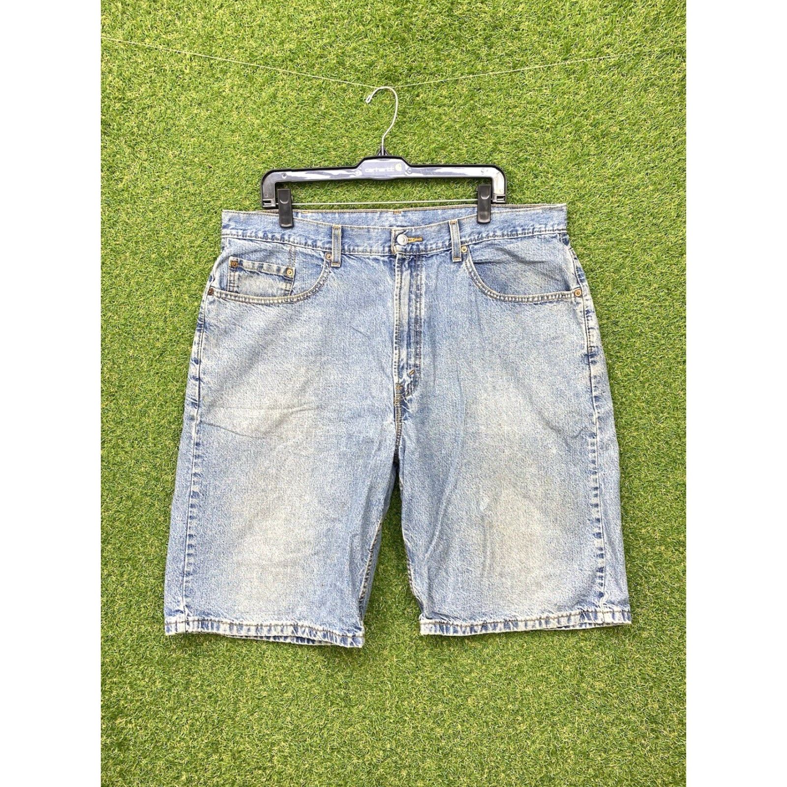 Levi's VINTAGE Levi's 569 Jean Shorts Mens 38 Workwear Denim Relaxed Fit Wide Leg Bermuda Casual 90s Grunge Skate Cyberpunk 2000s Size US 38 / EU 54 - 2 Thumbnail