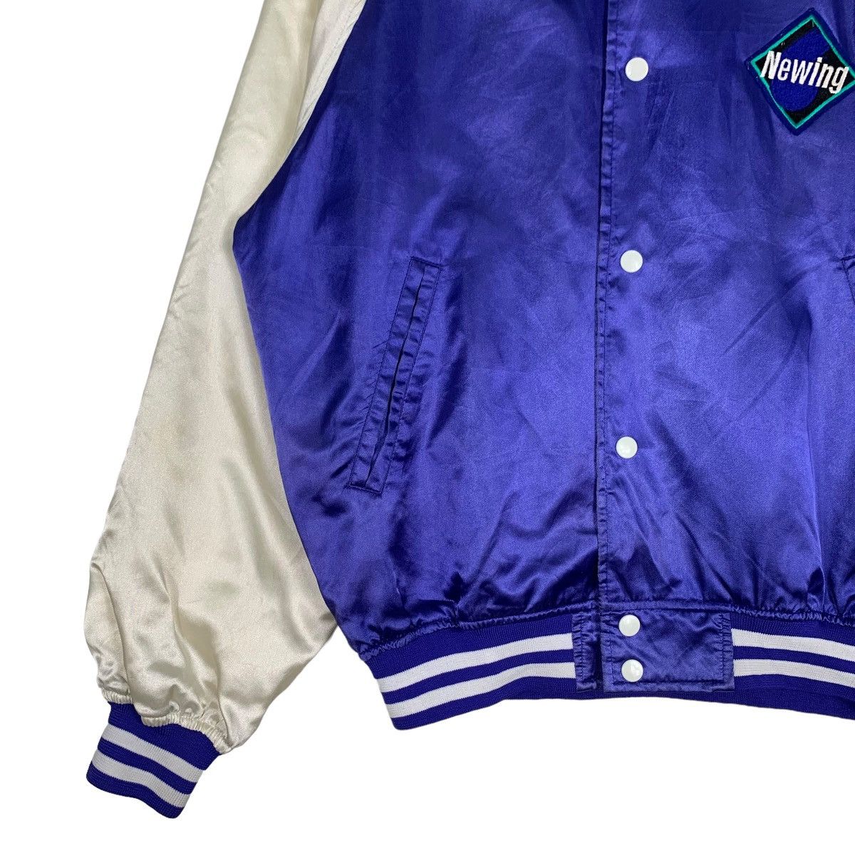 Japanese Brand NEWING Big Logo Colorblock Coach Jacket #0386-C18 Size US L / EU 52-54 / 3 - 5 Thumbnail