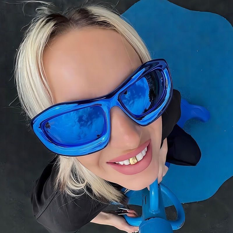 Electric Visual Punk Street ins style custom avant-garde sunglasses Size ONE SIZE - 1 Thumbnail