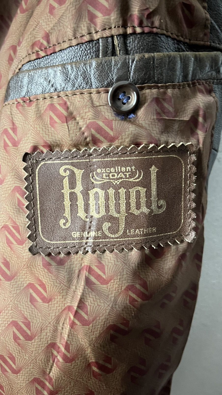 Vintage VINTAGE ROYAL GENUINE LEATHER EXCELLENT COAT JACKET Size US M / EU 48-50 / 2 - 12 Thumbnail