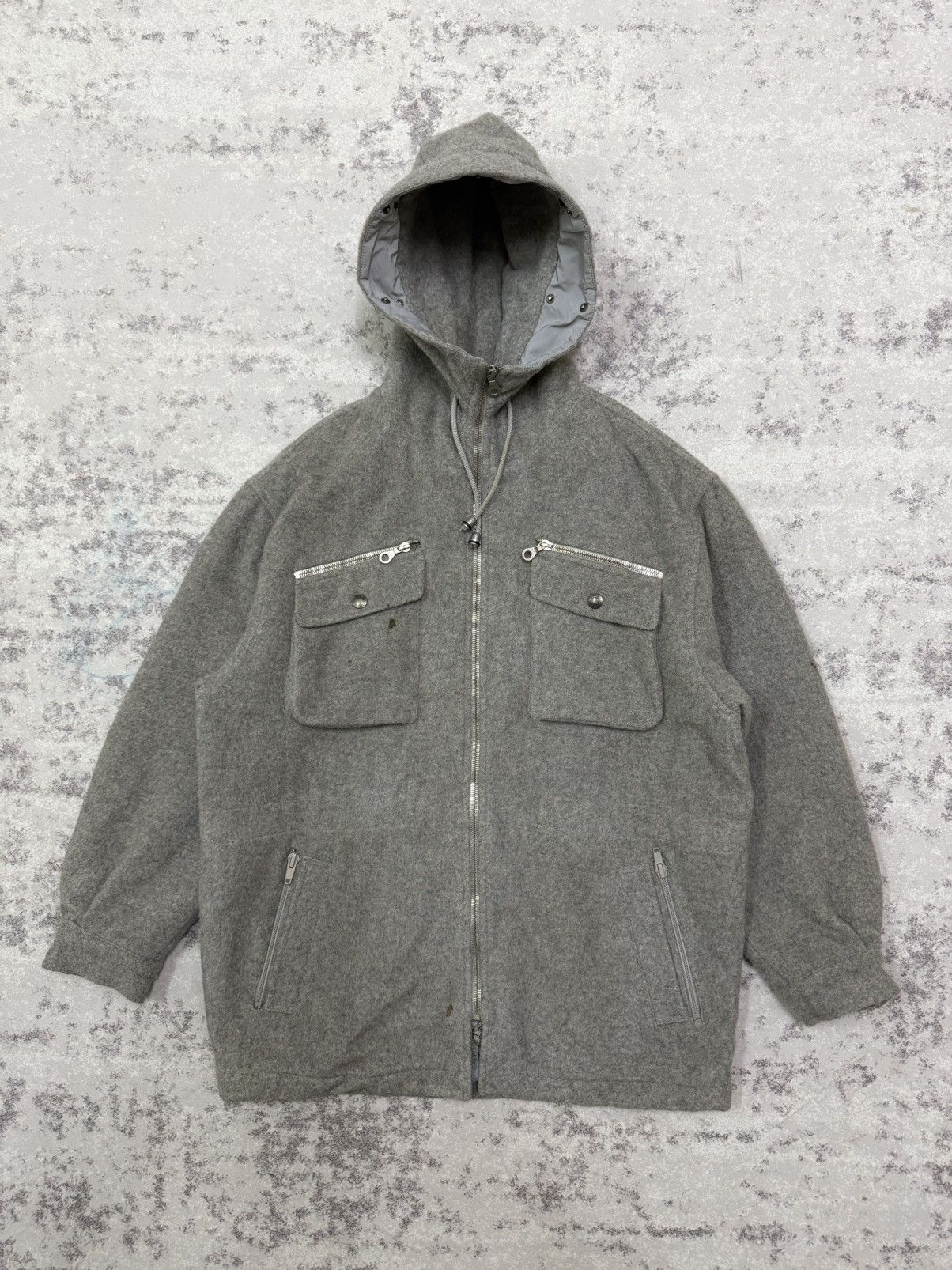 Iceberg Vintage 90s Iceberg Tunes Riri Opti Zipper Wool Jacket Hodie Size US XL / EU 56 / 4 - 3 Thumbnail