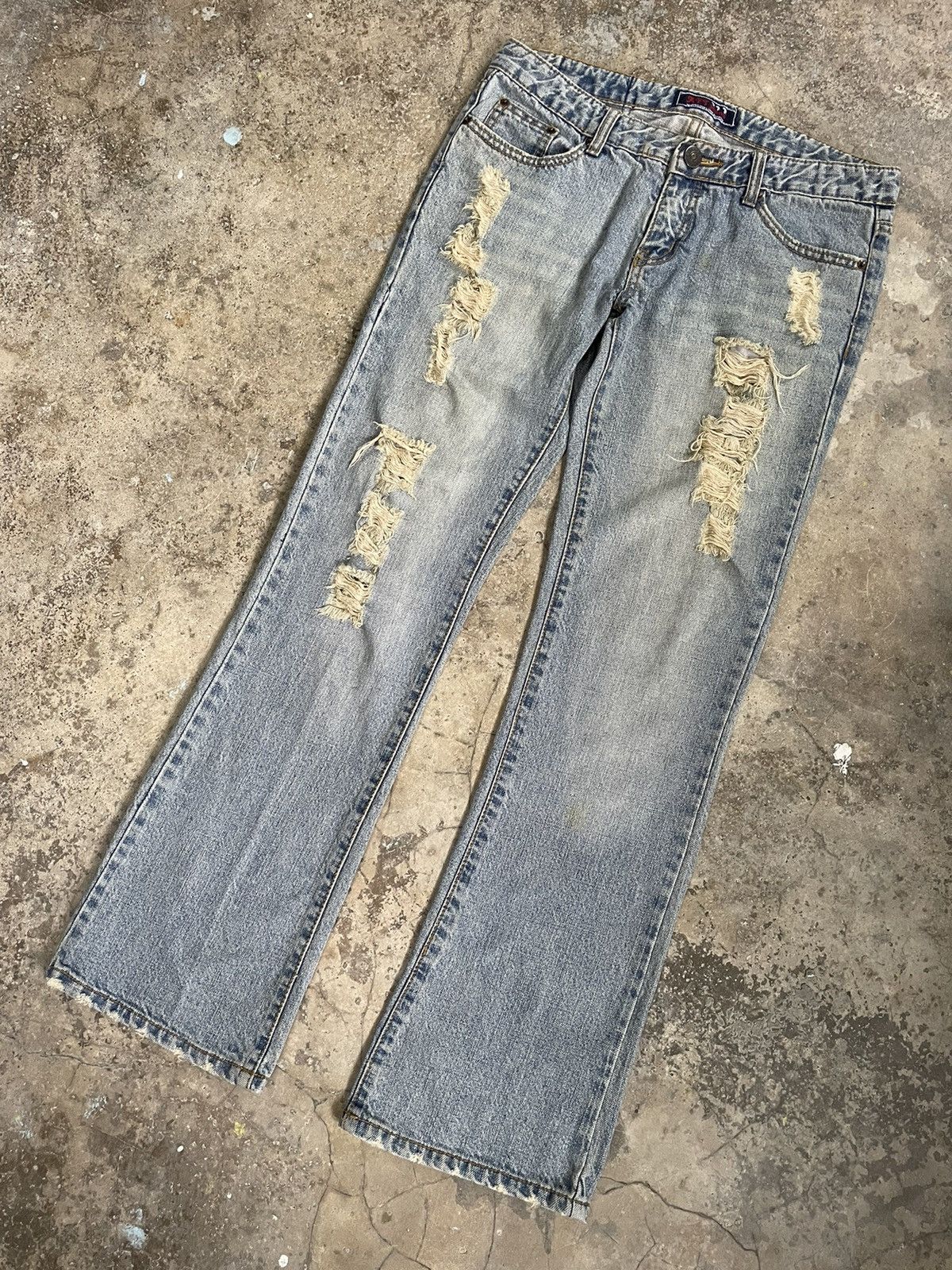 If Six Was Nine Japanese Brand Faded Distresse Flared Denim Jeans Pants Size US 32 / EU 48 - 1 Thumbnail