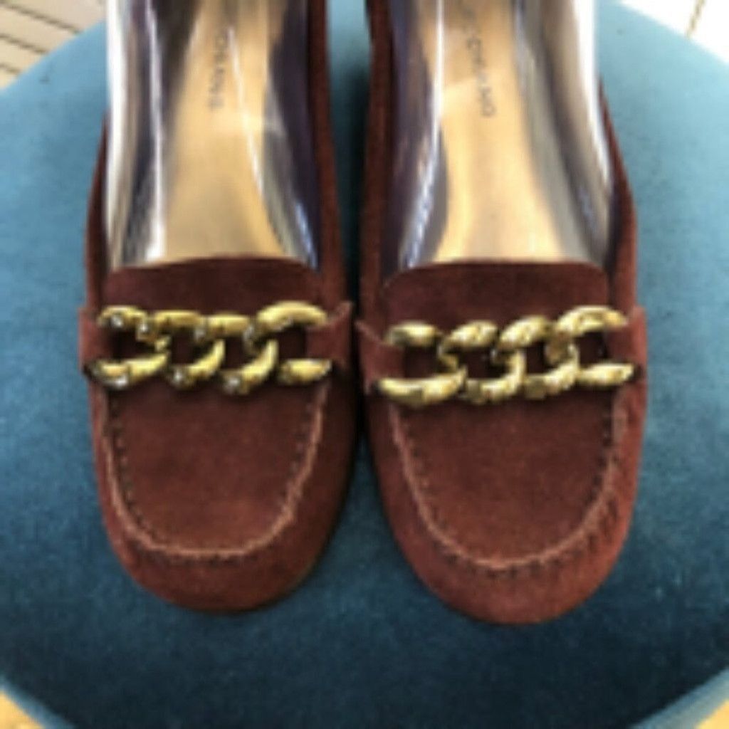 Vintage Arturo Chiang Wedge Loafers Suede Leather Burgundy sz US 8 Size US 8 / IT 38 - 5 Thumbnail