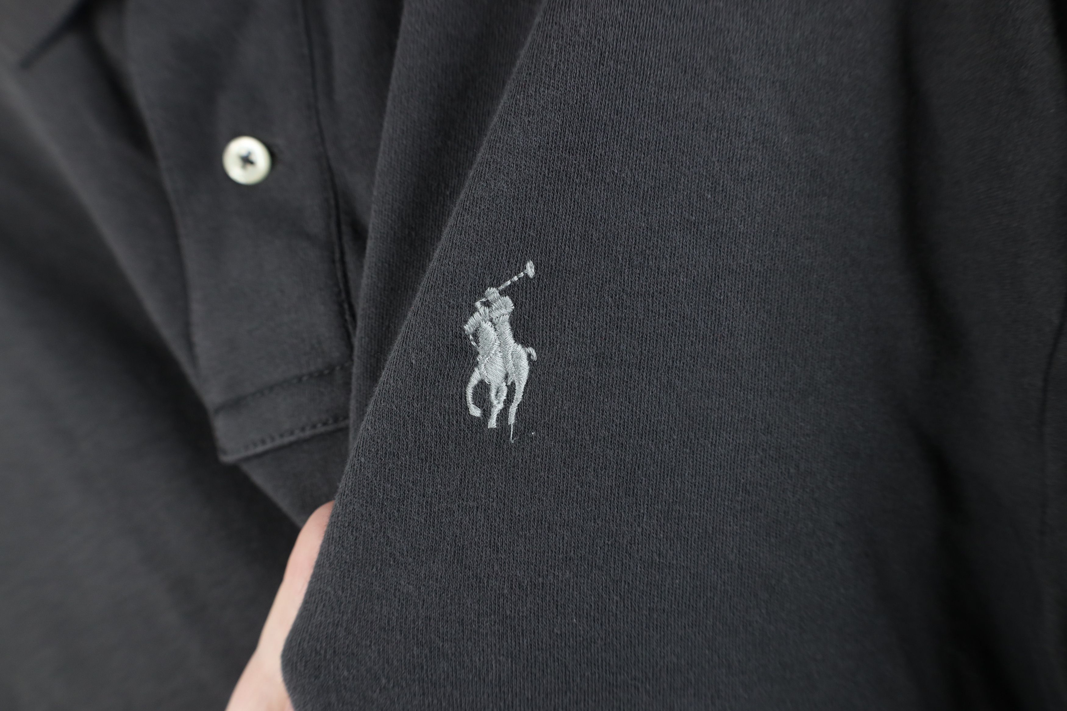 Ralph Lauren × Vintage Vintage 90s Ralph Lauren Touch Cotton Polo Shirt Dark Gray Size US L / EU 52-54 / 3 - 5 Thumbnail