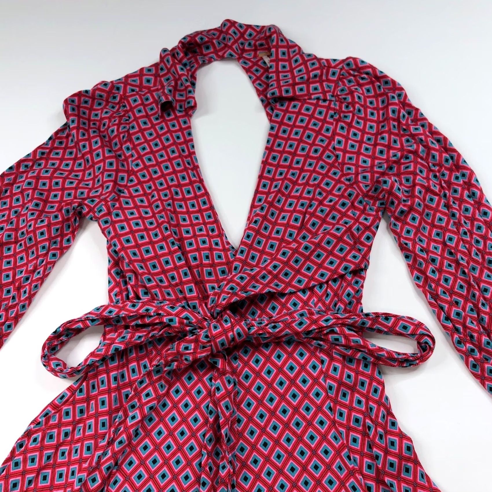 Free People Free People XS Dress Shirt Wrap Open Back Above Knee Pink Red MINT All Over Print Vintage No Size XS / US 0-2 / IT 36-38 - 7 Thumbnail