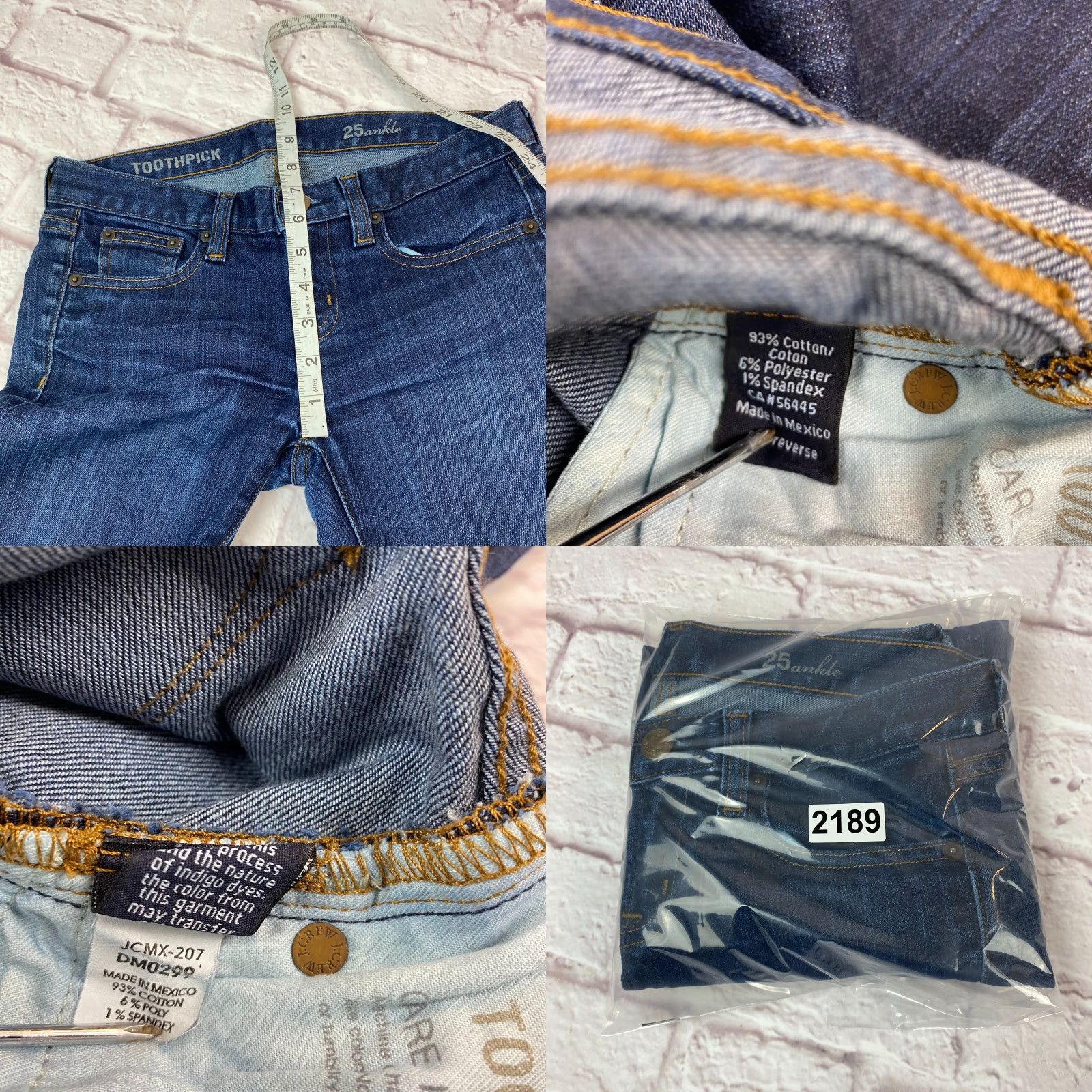 J.Crew J.CREW Toothpick Jeans Teen Junior Size 25 Skinny Low Rise Denim Dark Wash Shirt Size 42" / US 20 - 8 Thumbnail