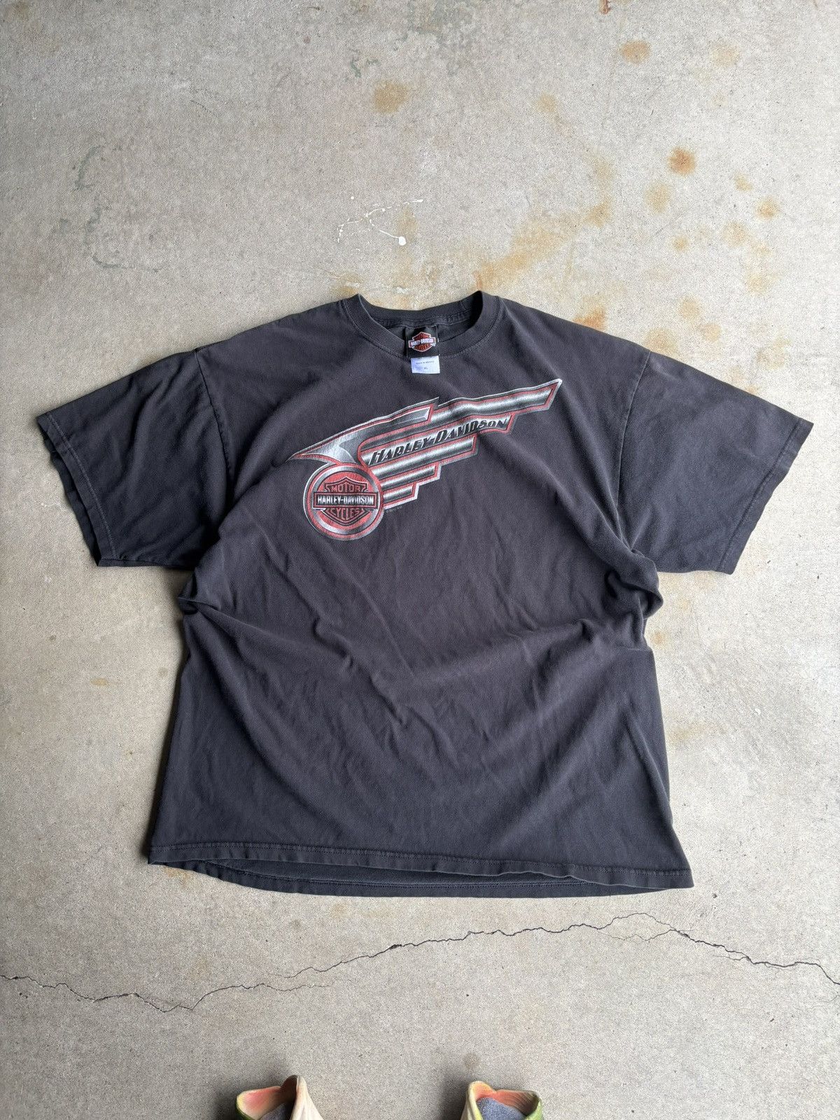 Harley Davidson Vintage Early 2000s Harley Davidson Grunge Kelowna Boxy Tee Size US L / EU 52-54 / 3 - 1 Thumbnail