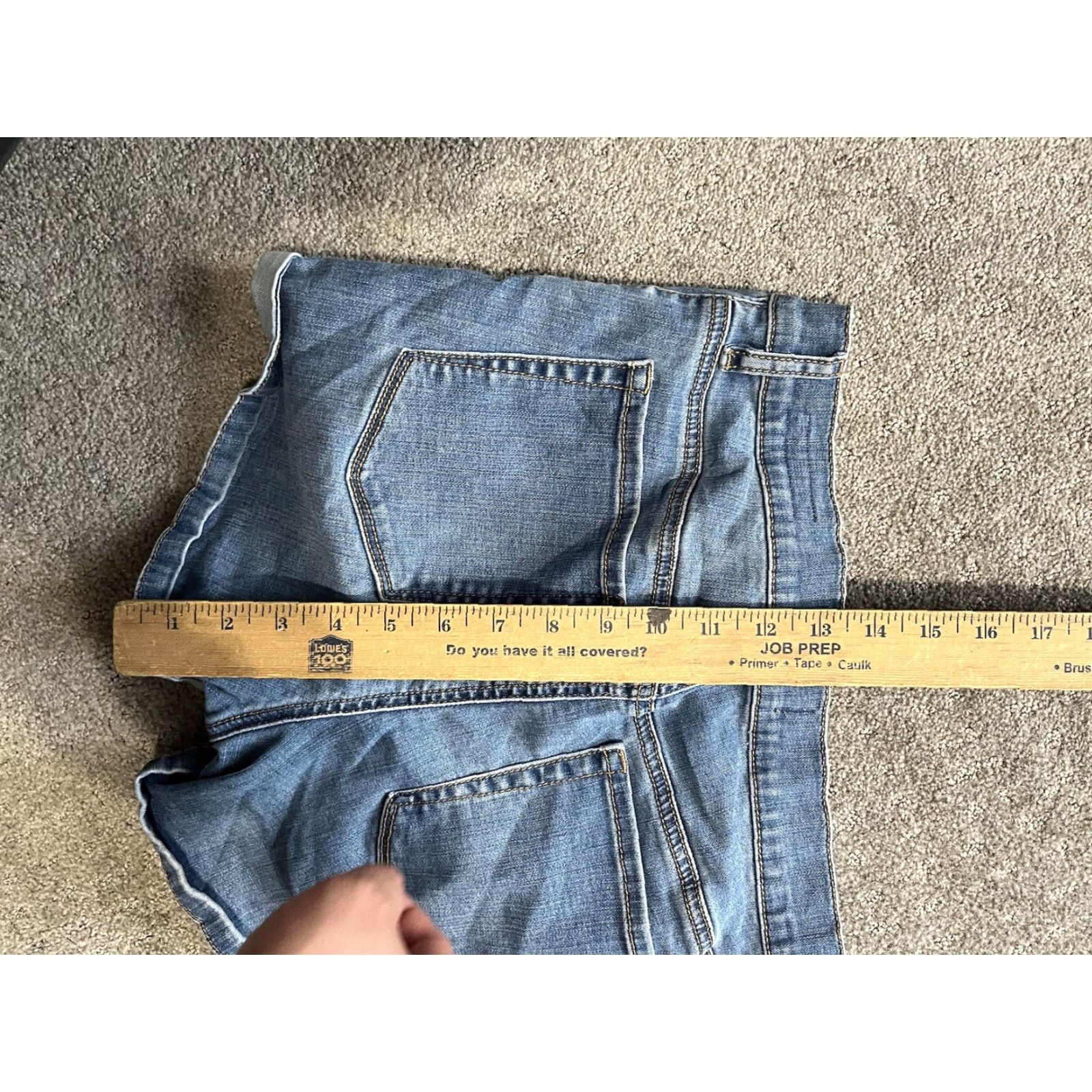 Pacsun VINTAGE PacSun Shorts Womens 29 Blue Jean Denim Chino Distressed Super Stretch Shortie Size 29" - 4 Thumbnail