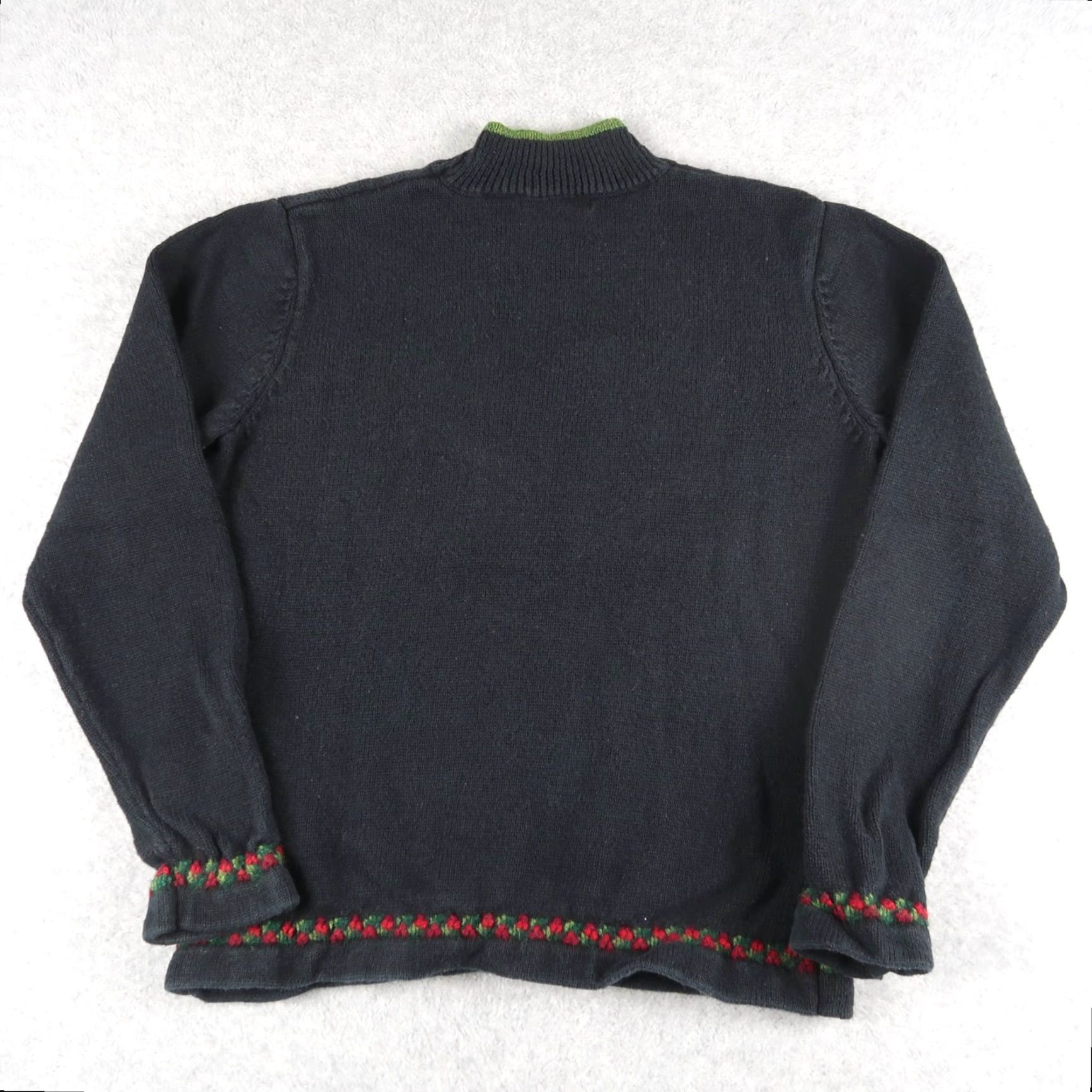 Orvis VINTAGE Orvis Holly Berry Basket Pullover Knit Sweater Women S Black Size S / US 4 / IT 40 - 2 Thumbnail