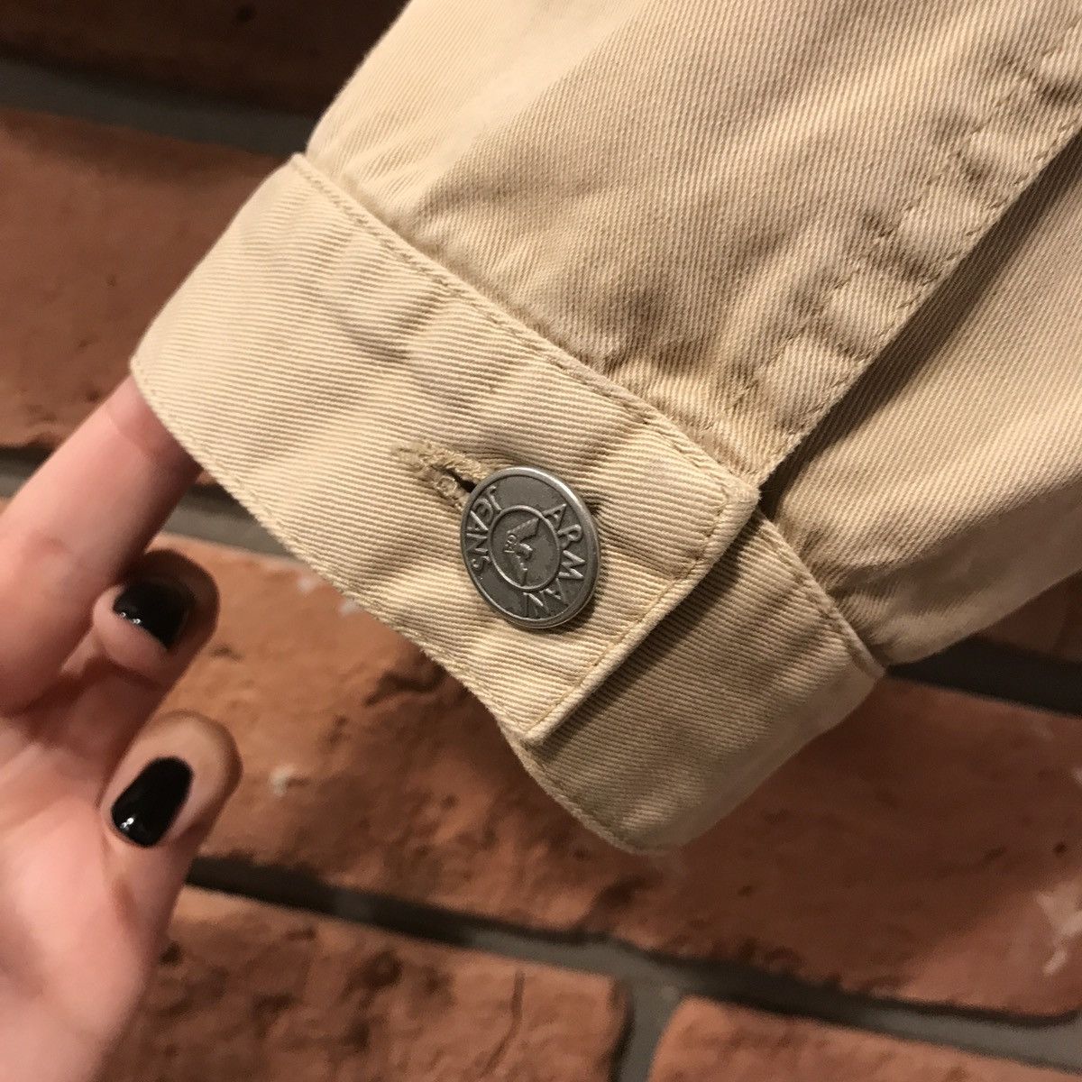 Giorgio Armani Armani jeans jacket beige camel with logo buttons light Size M / US 6-8 / IT 42-44 - 9 Thumbnail
