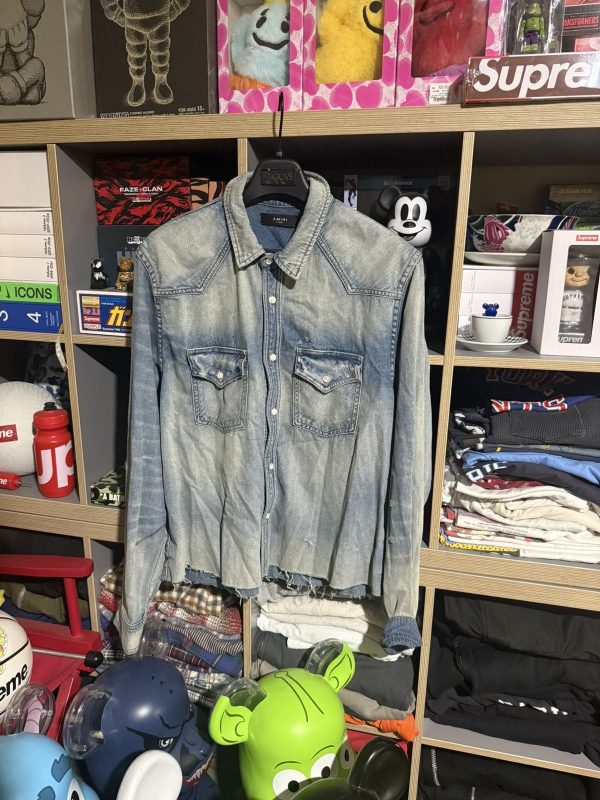Amiri Amiri Blue Distressed Denim Logo Jacket Size US XL / EU 56 / 4 - 1 Thumbnail
