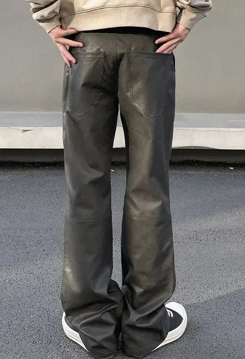 Japanese Brand Sayaka x Misao Avant garde studded pu leather flare pants Size US 34 / EU 50 - 4 Thumbnail
